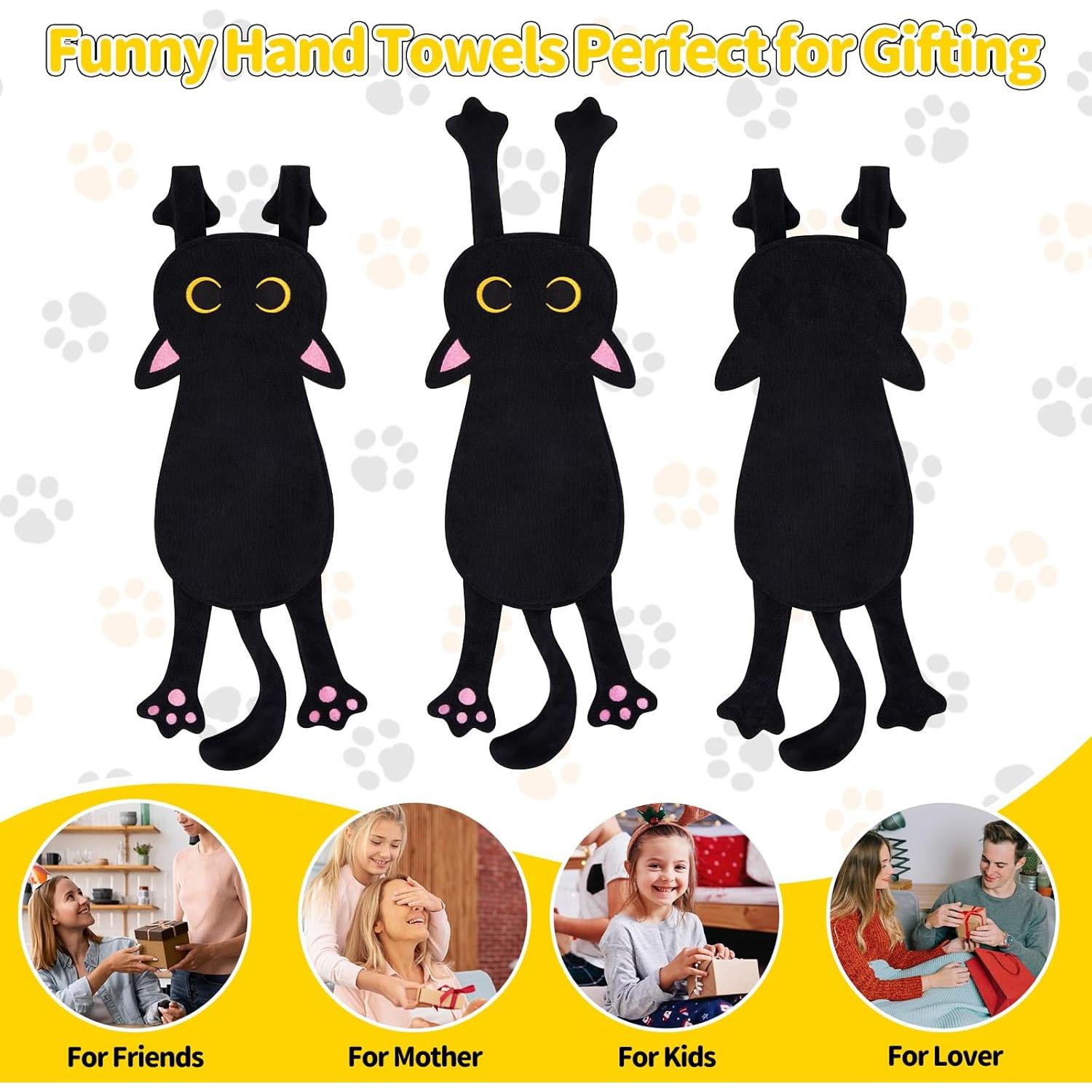 Toalla de Mano Gato Negro Prewplam - Absorbente y Suave