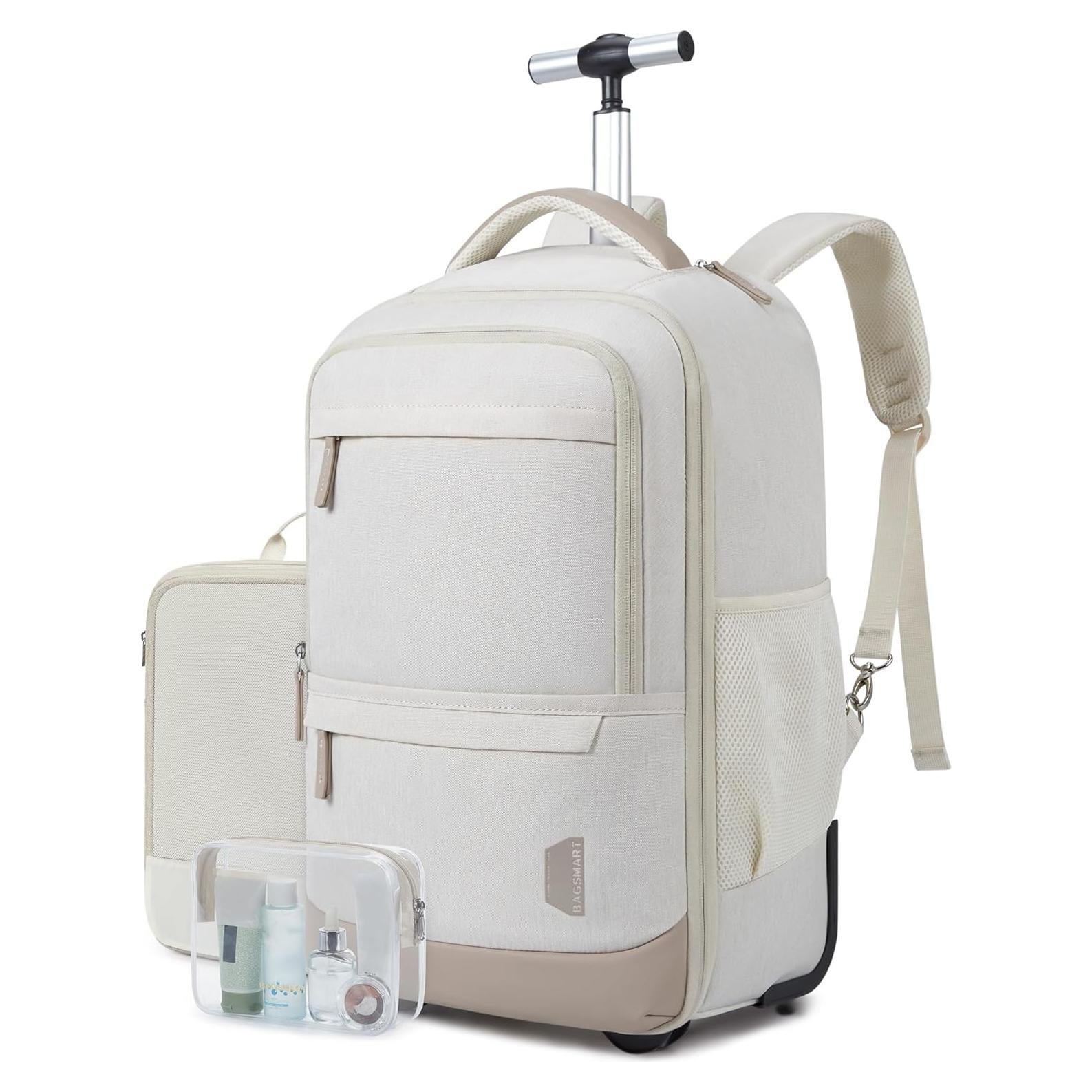 Mochila Rodante BAGSMART 17" Beige Impermeable 45L