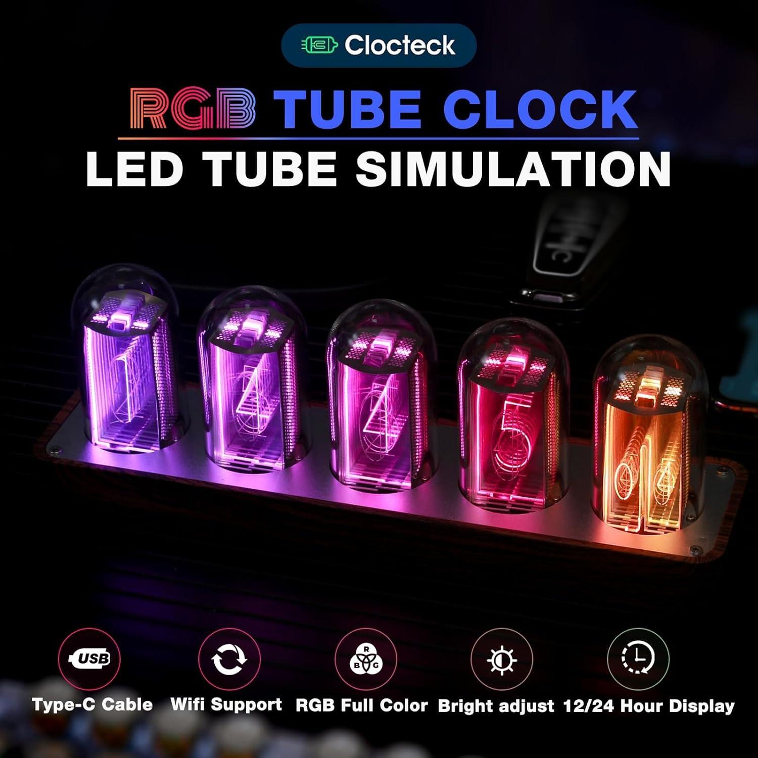 Reloj de Tubo Nixie ClocTeck CT-002 con Wi-Fi y Alarma