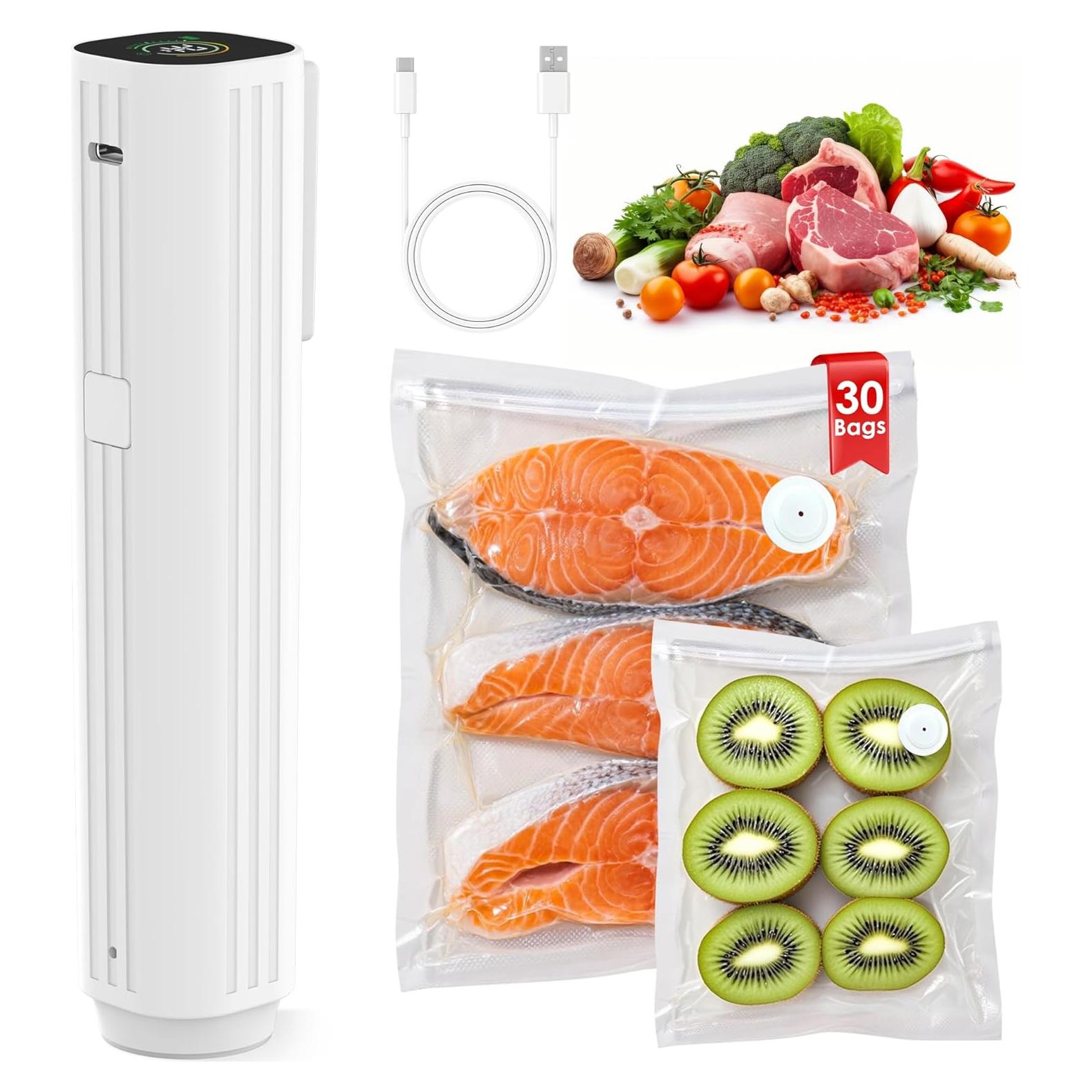 Sellador al vacío Natupo ZKJ01 portátil con 30 bolsas reutilizables