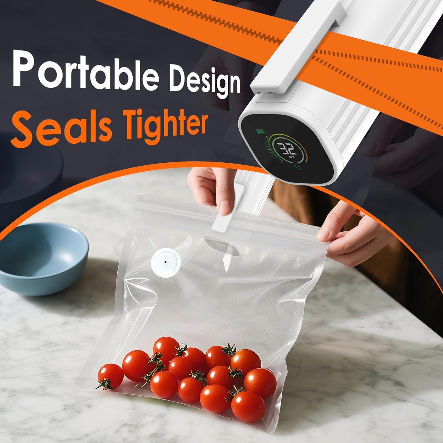 Sellador al vacío Natupo ZKJ01 portátil con 30 bolsas reutilizables
