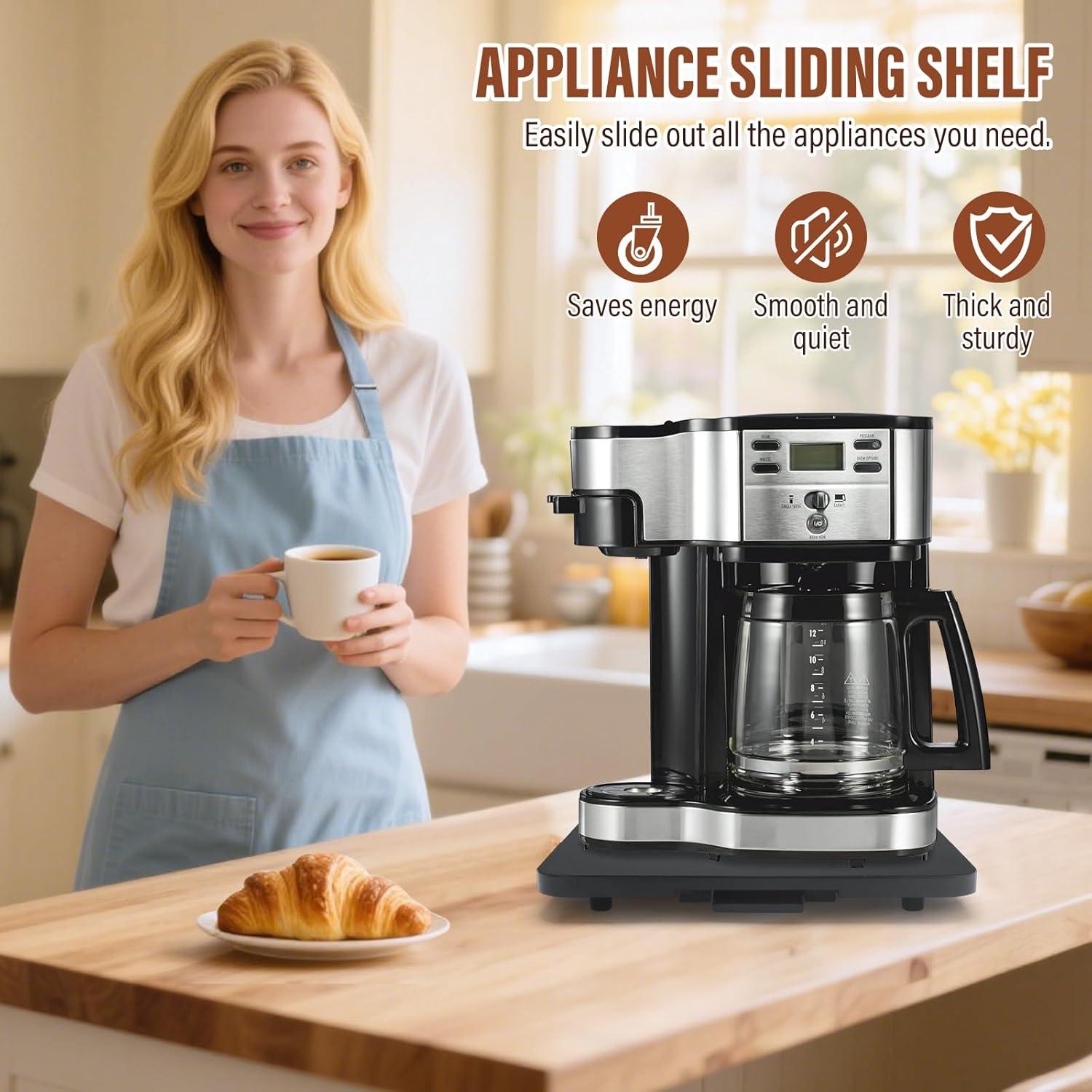 Bandeja Deslizante para Electrodomésticos JAYOBGO 40x33cm Negra