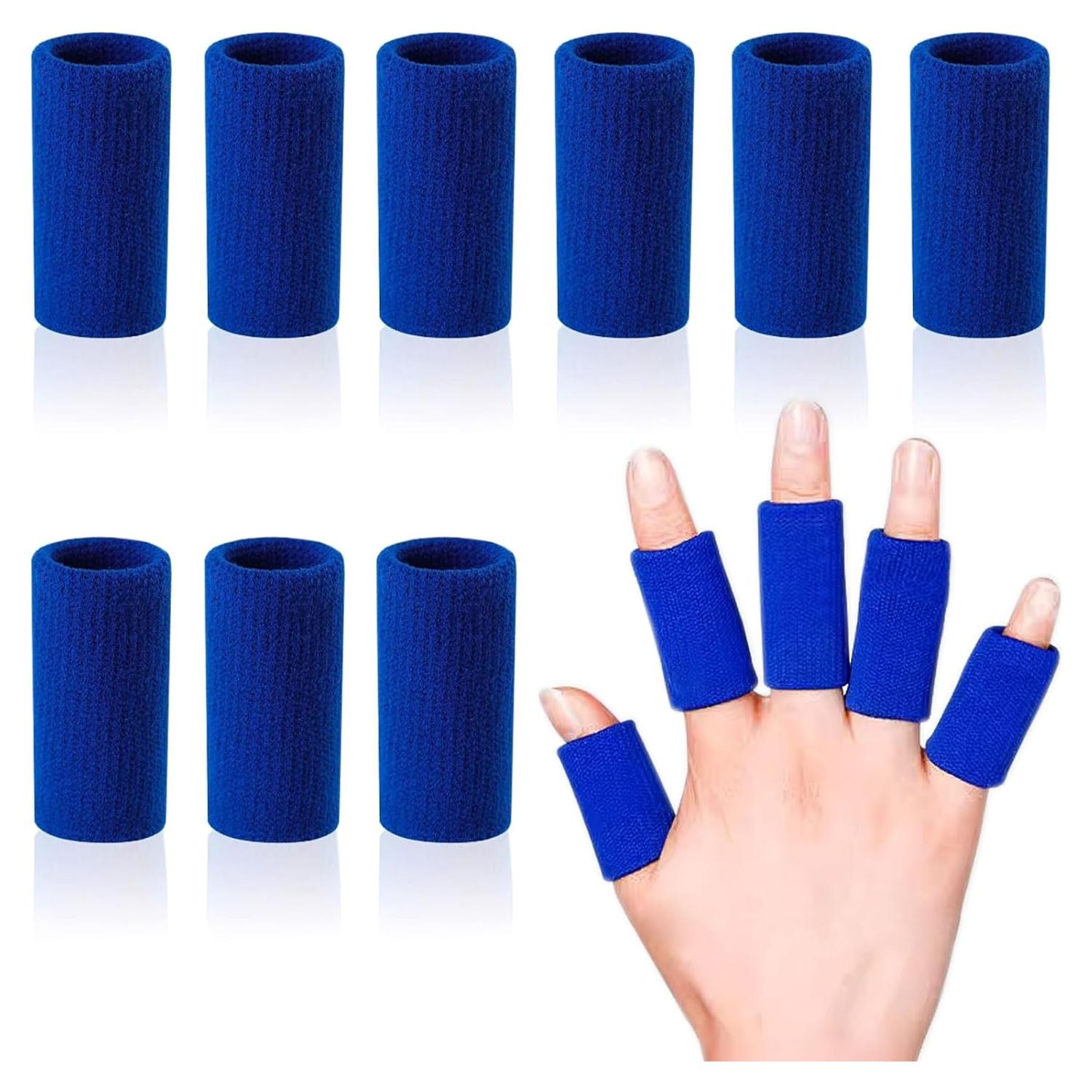 Protectores de Dedos AELLEN, 10 Piezas, Alivio Artritis Azul