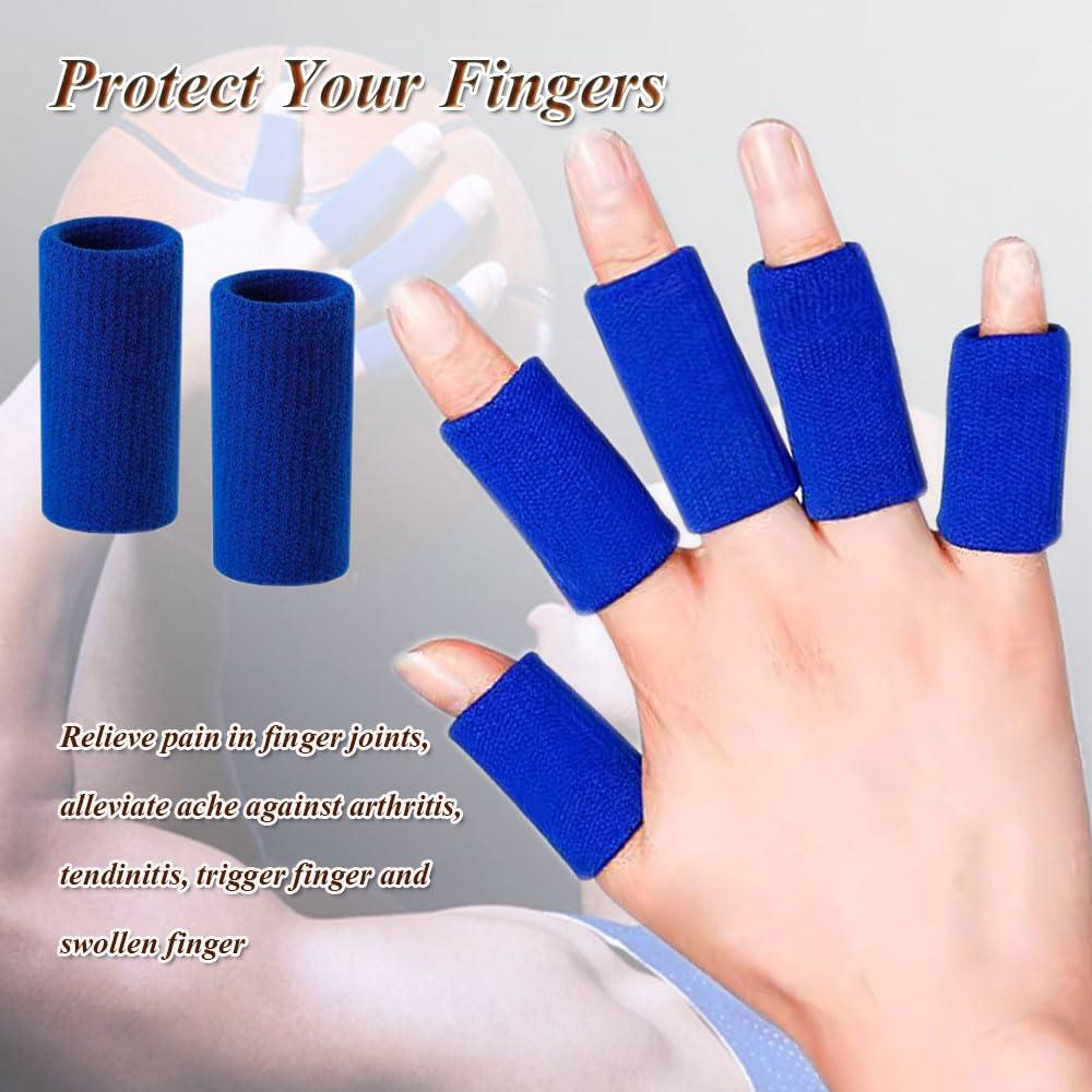 Protectores de Dedos AELLEN, 10 Piezas, Alivio Artritis Azul