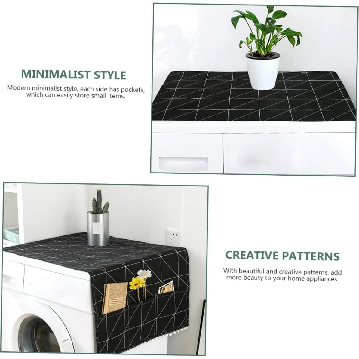 Cubierta Protectora de Lino Beatifufu para Refrigerador y Lavadora 90x30cm