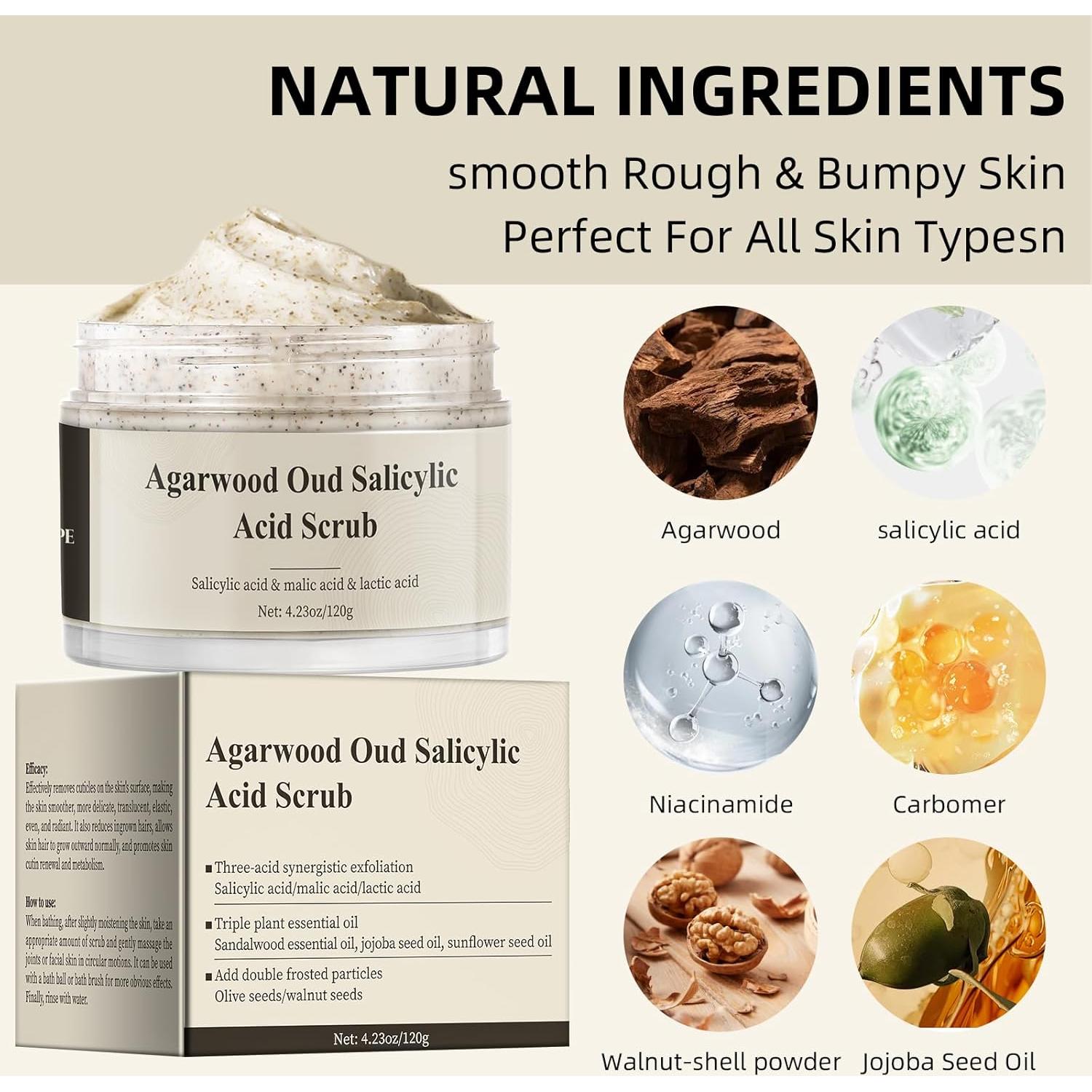 Exfoliante Facial Natural Oud de Agarwood 199g - Salicilico