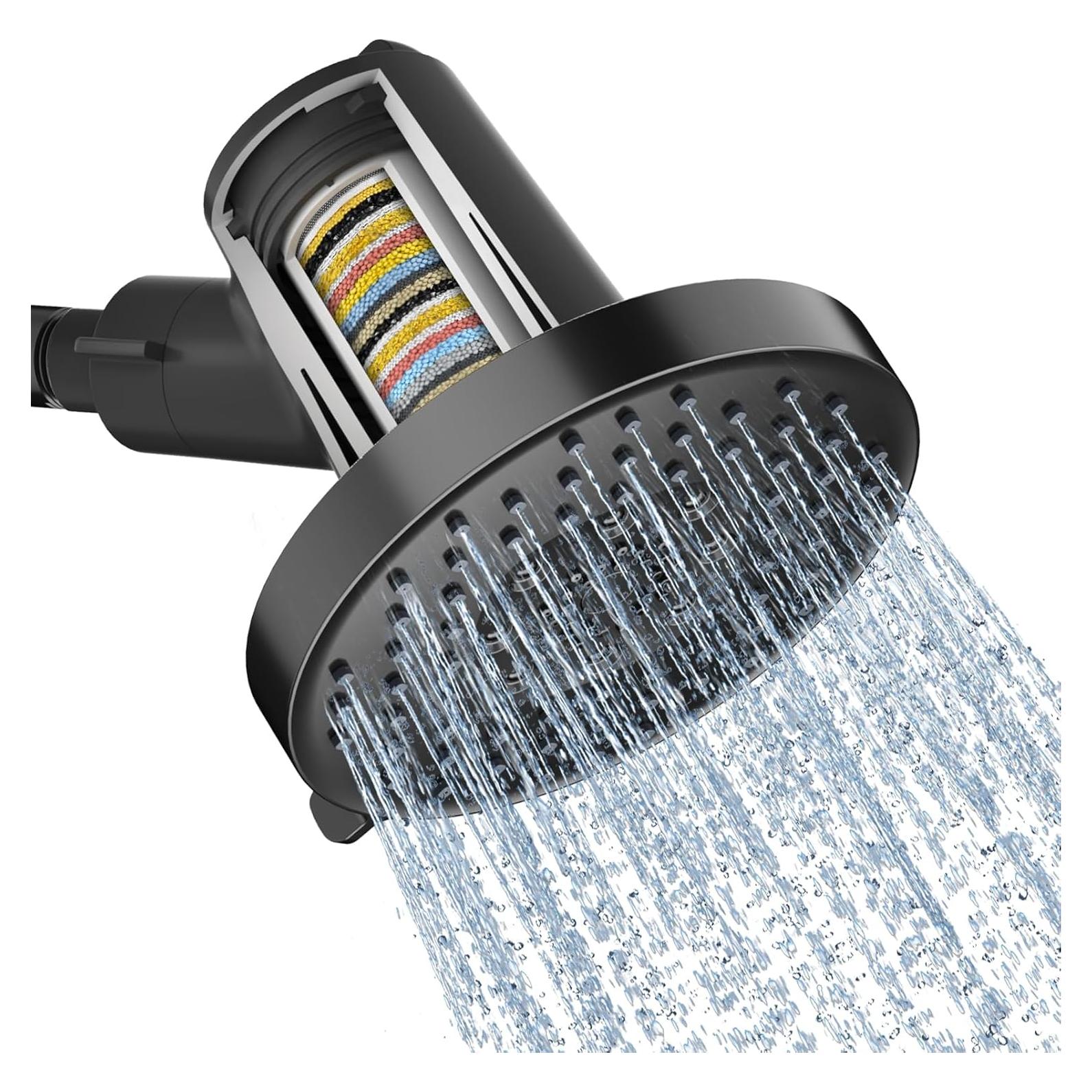 Cabezal de Ducha Filtrado SR SUN RISE 20 Etapas 5.5" Negro