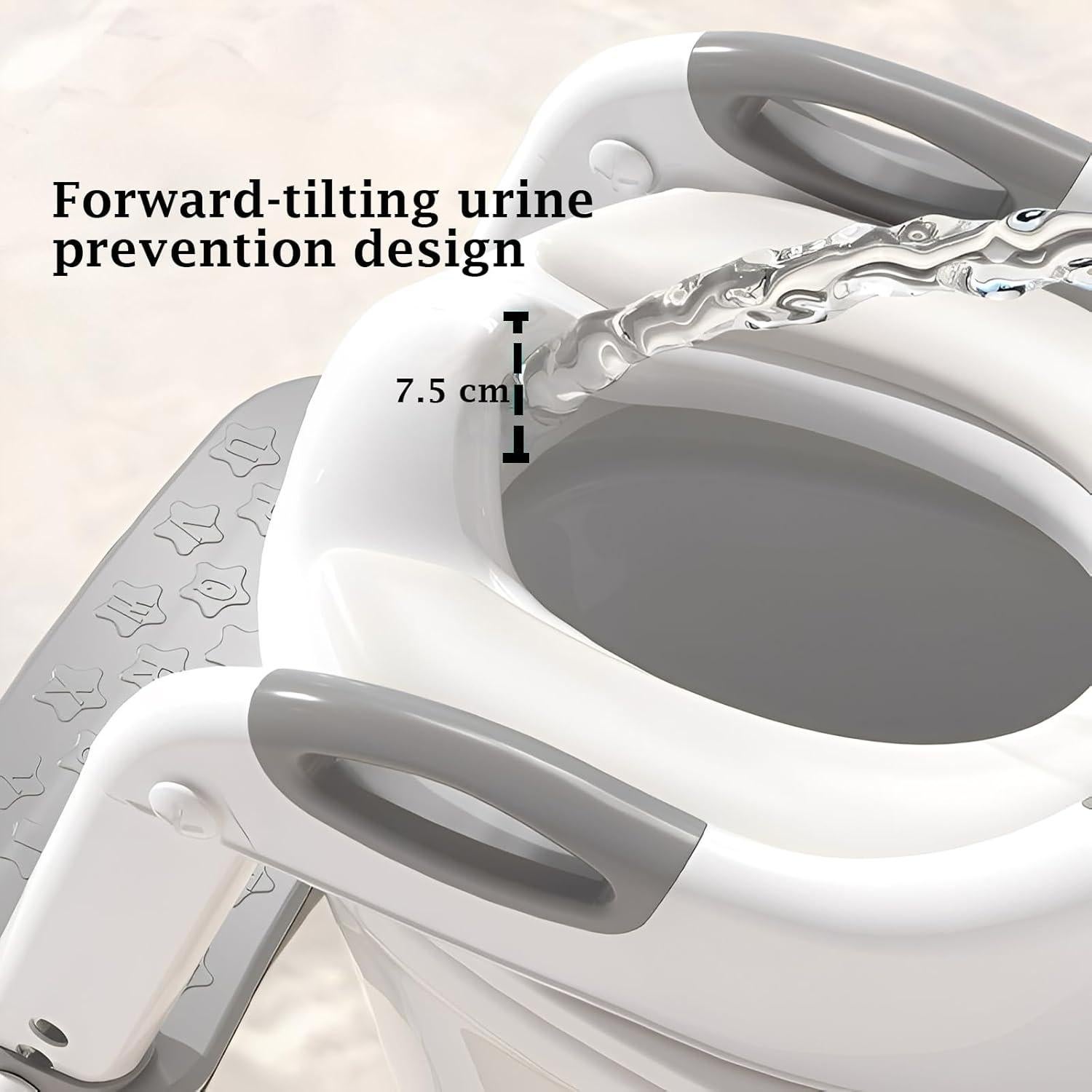 Asiento de Entrenamiento para Baño 2-en-1 KTMTZQWY Blanco y Gris