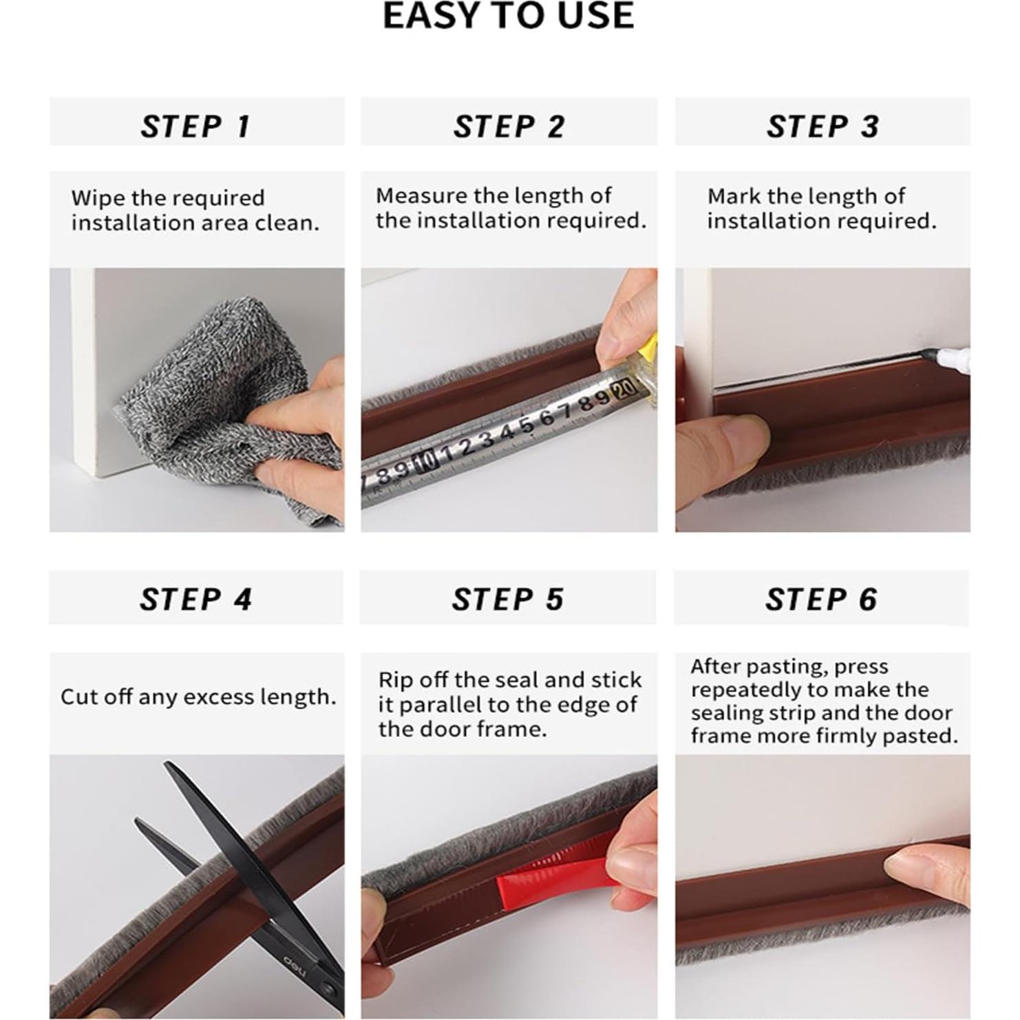 Tapón de Puerta con Cepillo Bengbushatuxin 100cm Negro