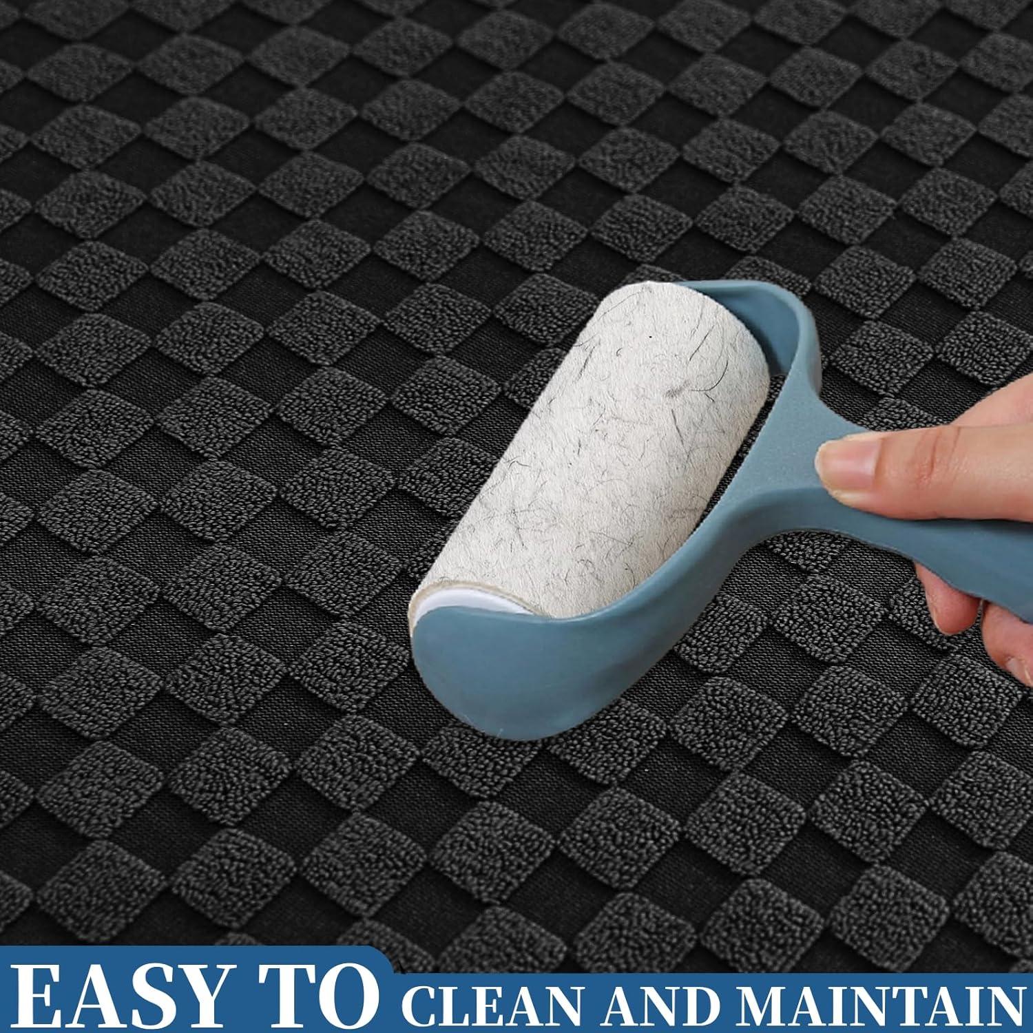 Funda de Sofá Seccional ZNSAYOTX Negra Jacquard 2 Pcs