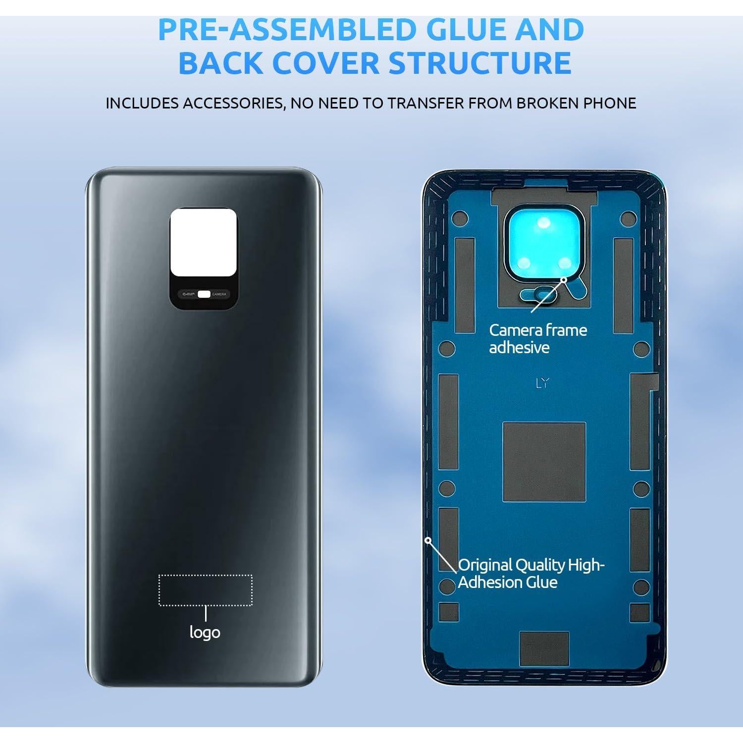 Reemplazo Cristal Trasero Xiaomi Redmi Note 9 Pro Blanco