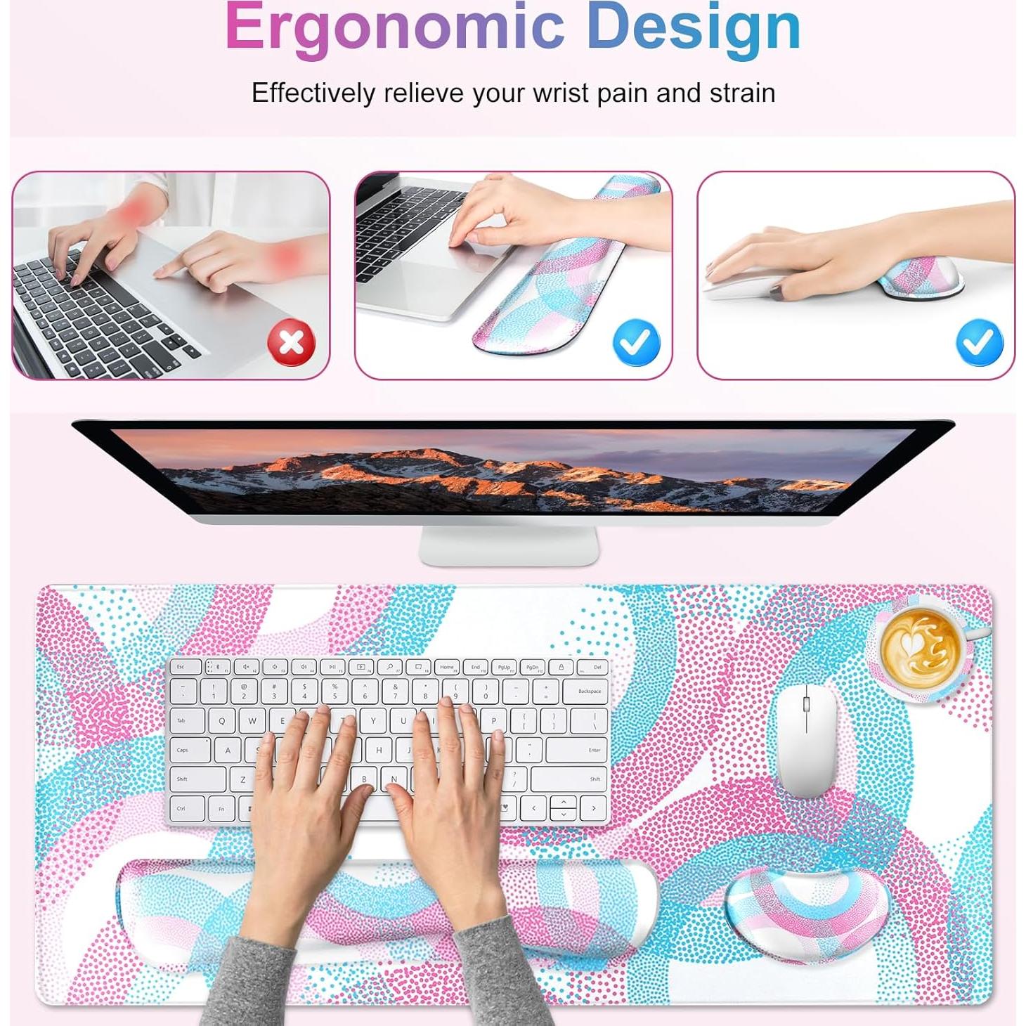 Conjunto de Alfombrilla de Ratón Grande NXZGO con Reposamuñecas