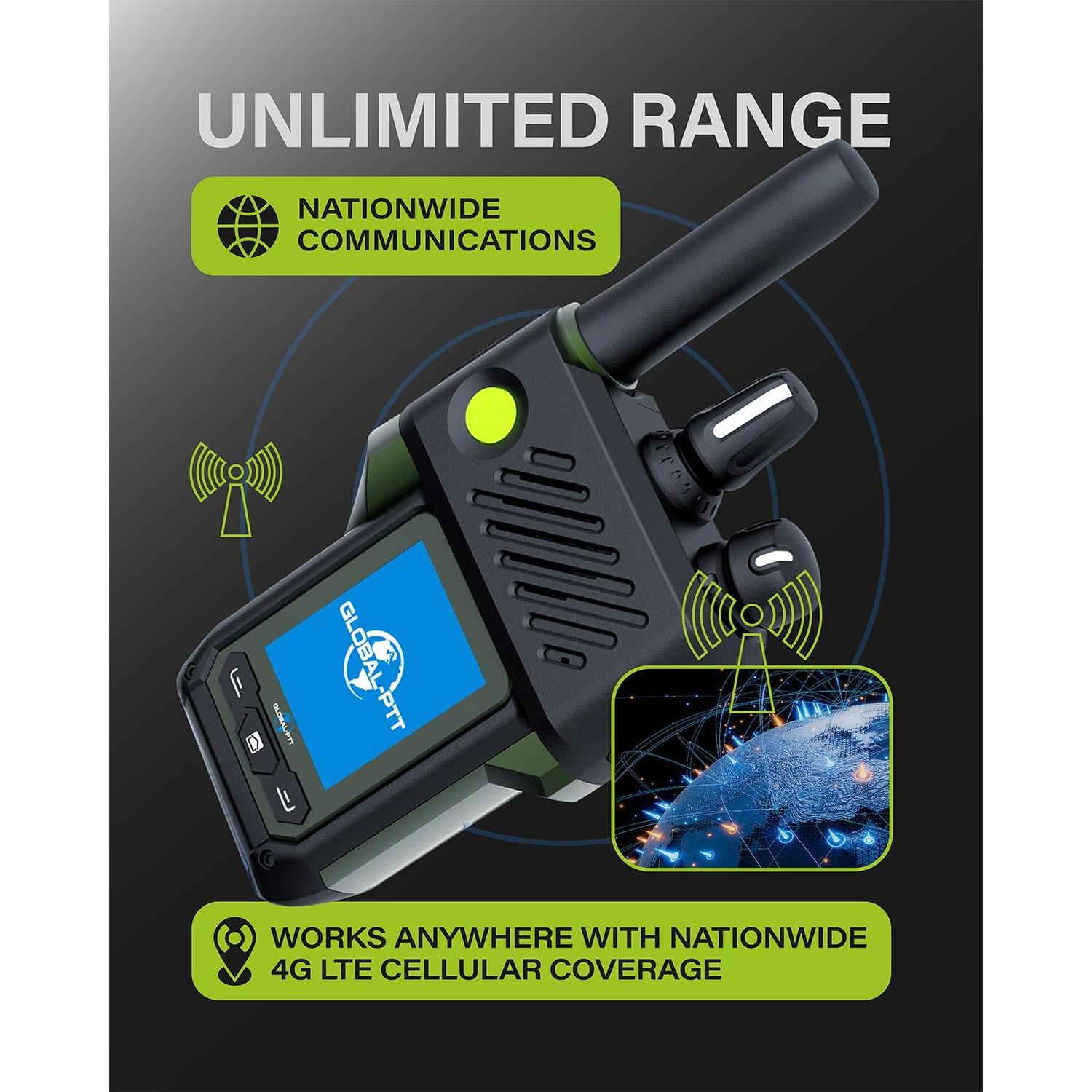 Radios de Comunicación 4G LTE GlobalPTT G6plus con GPS y SOS