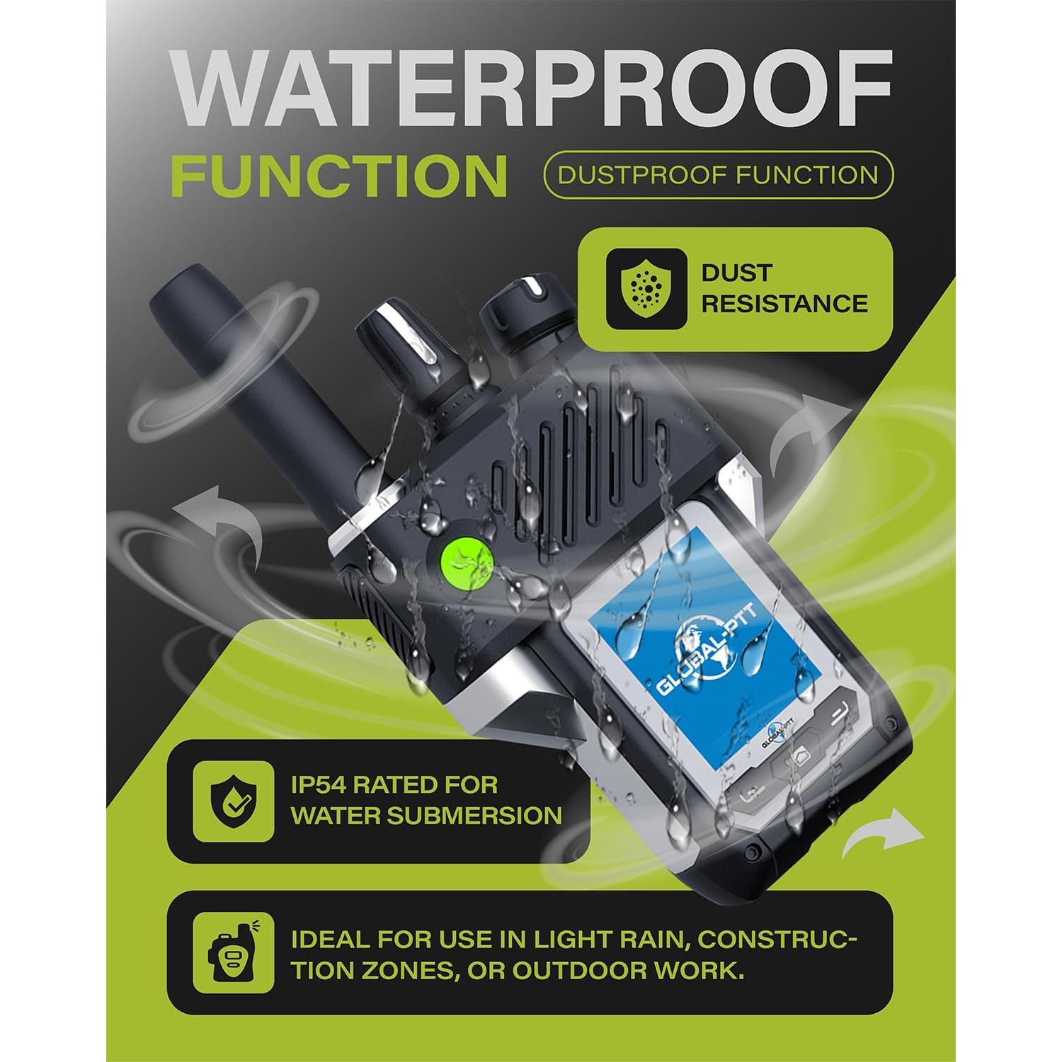 Radios de Comunicación 4G LTE GlobalPTT G6plus con GPS y SOS