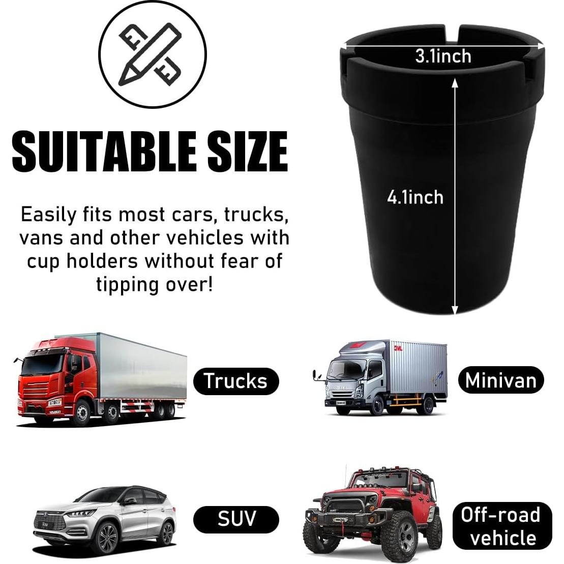 Cenicero de Coche Yourkar Automático Universal Negro