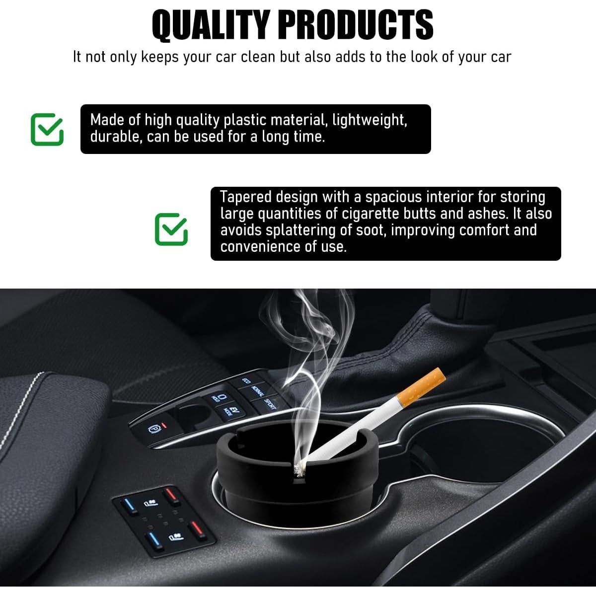 Cenicero de Coche Yourkar Automático Universal Negro