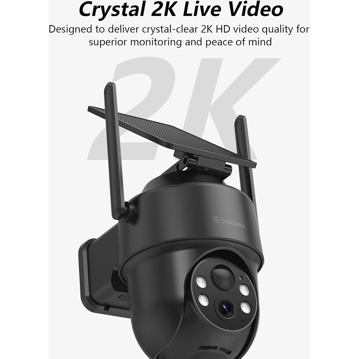 Cámara Solar Inalámbrica GALAYOU R1 - 3MP, IP65, Visión Nocturna