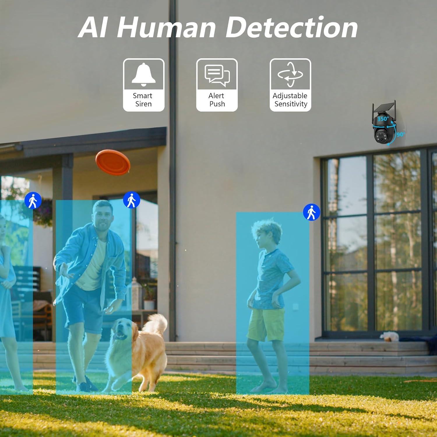 Cámara Solar Inalámbrica GALAYOU R1 - 3MP, IP65, Visión Nocturna