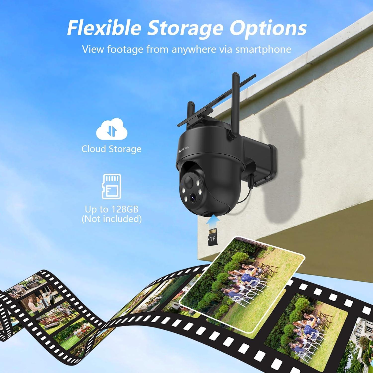 Cámara Solar Inalámbrica GALAYOU R1 - 3MP, IP65, Visión Nocturna