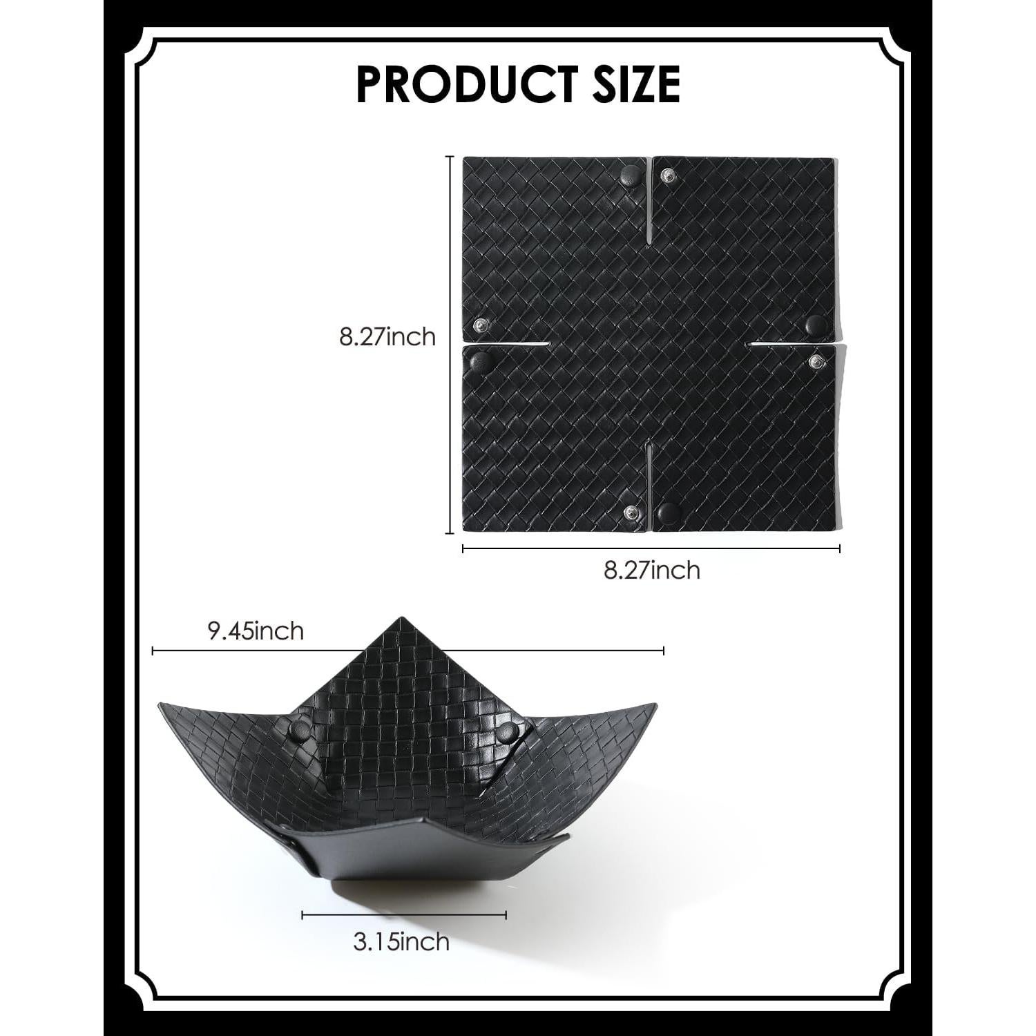 Bandeja de Valet de Cuero Sintético COOLYOUTH 20x20 cm