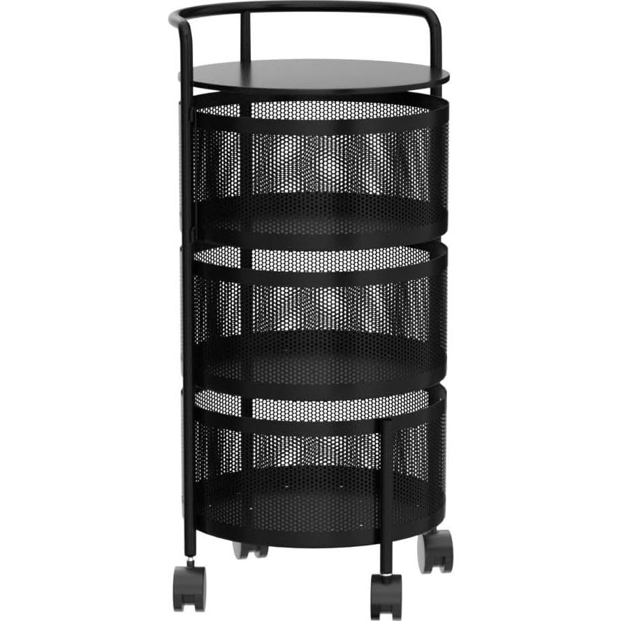 Estante Rotatorio de Almacenamiento JAQ 3 Niveles Negro