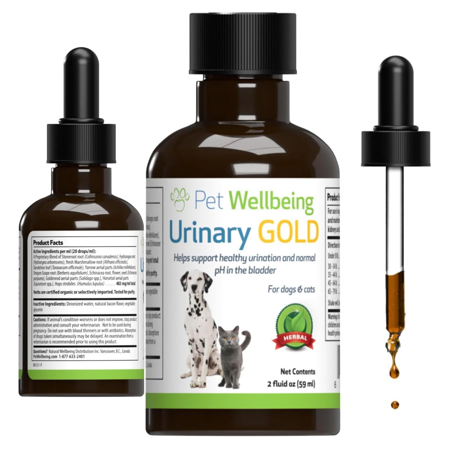 Suplemento Urinary Gold Pet Wellbeing 59 ml para Perros