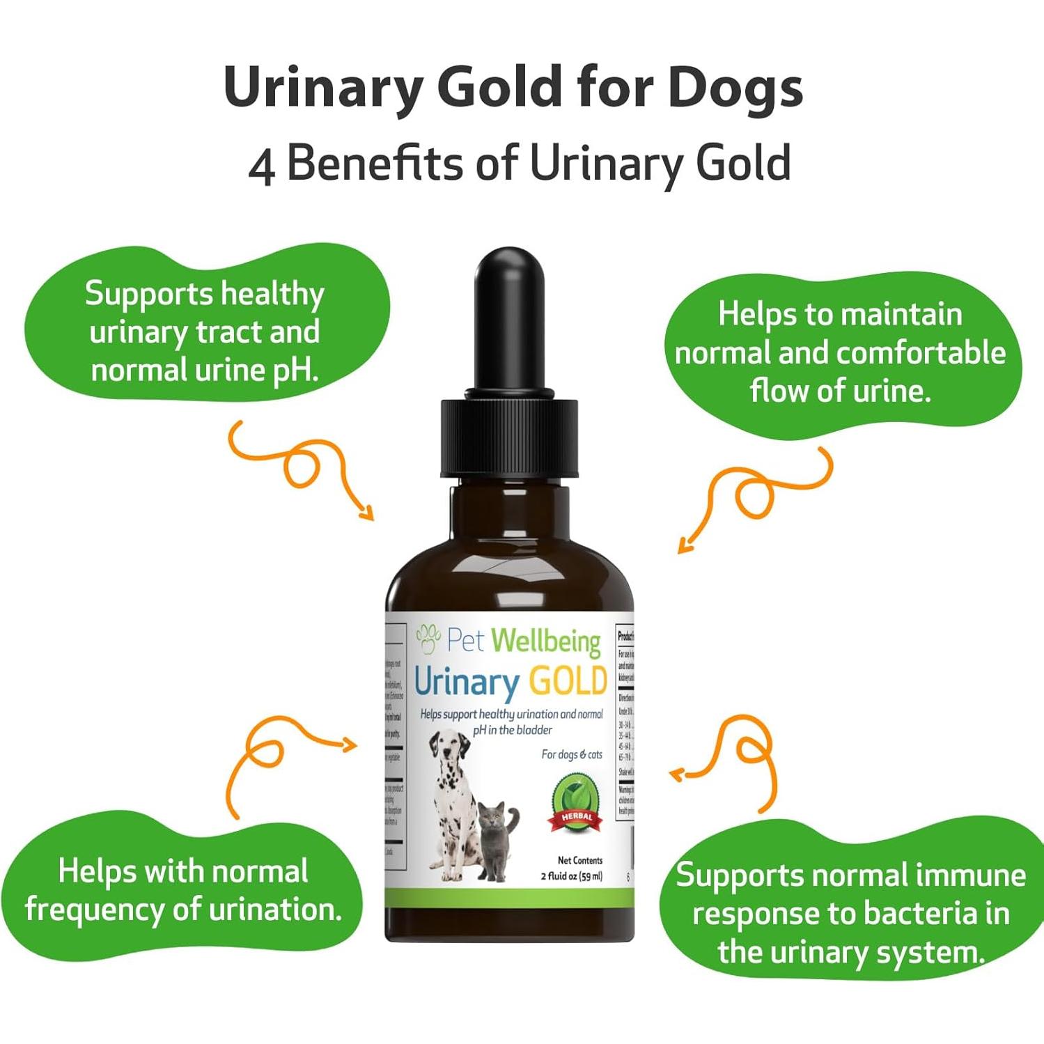 Suplemento Urinary Gold Pet Wellbeing 59 ml para Perros