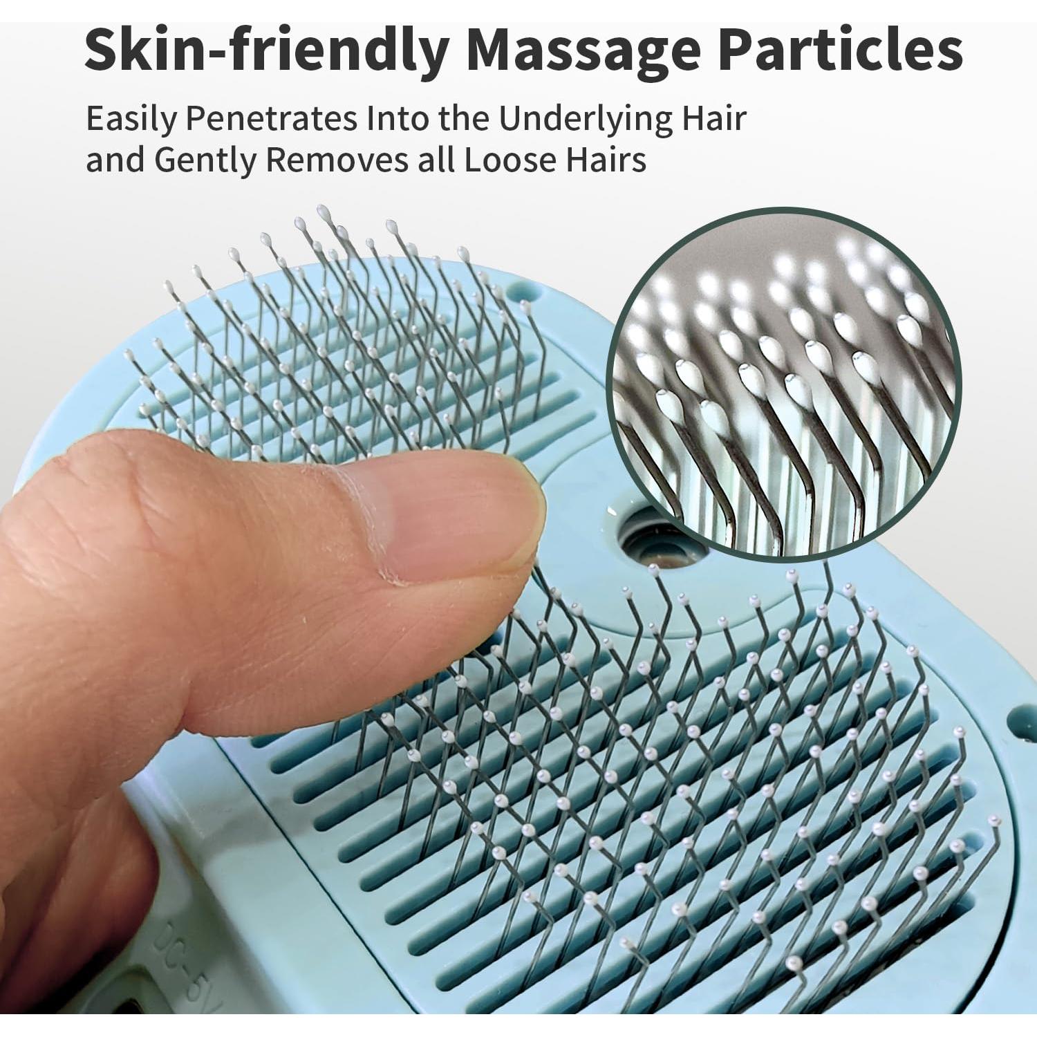 Cepillo Autolimpiante 3 en 1 Pecait para Mascotas Azul