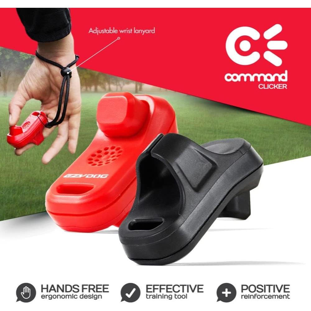 Clicker de Entrenamiento para Perros EzyDog Negro Ergonómico