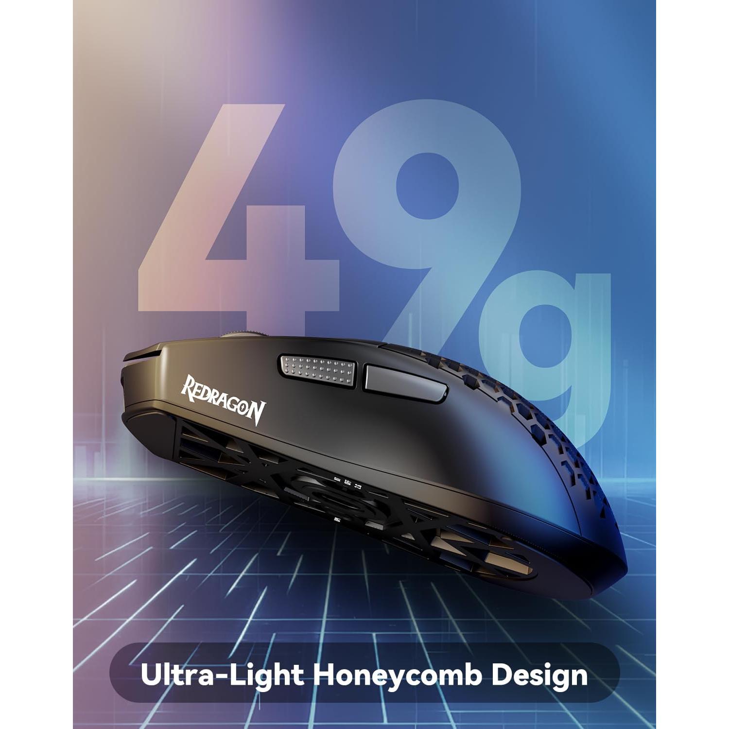 Ratón Gaming Inalámbrico Redragon M725 8000 DPI Ultra Ligero