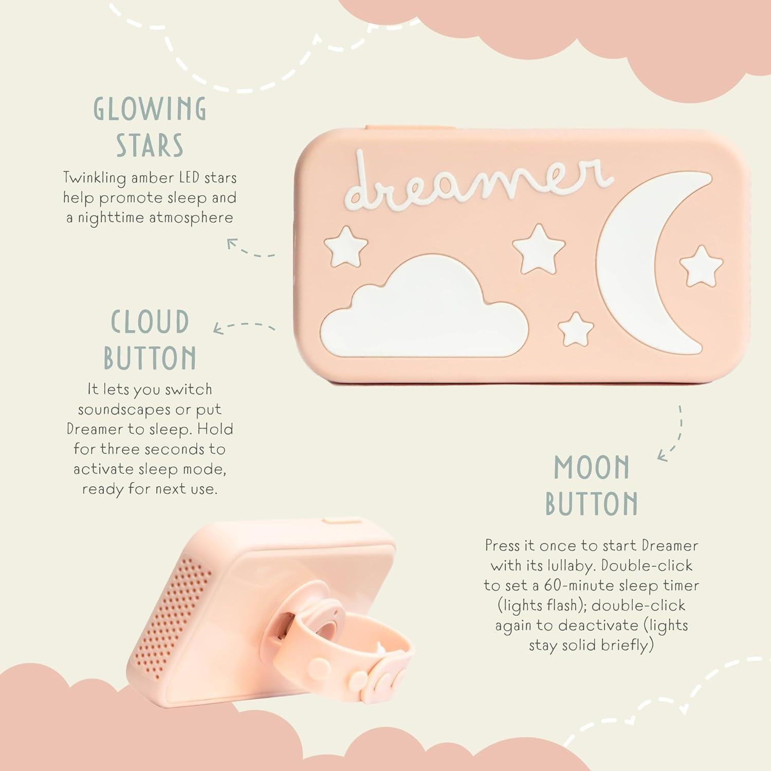 Máquina de Sonido Dreamer Kingsland Lab - Portátil con Luz LED