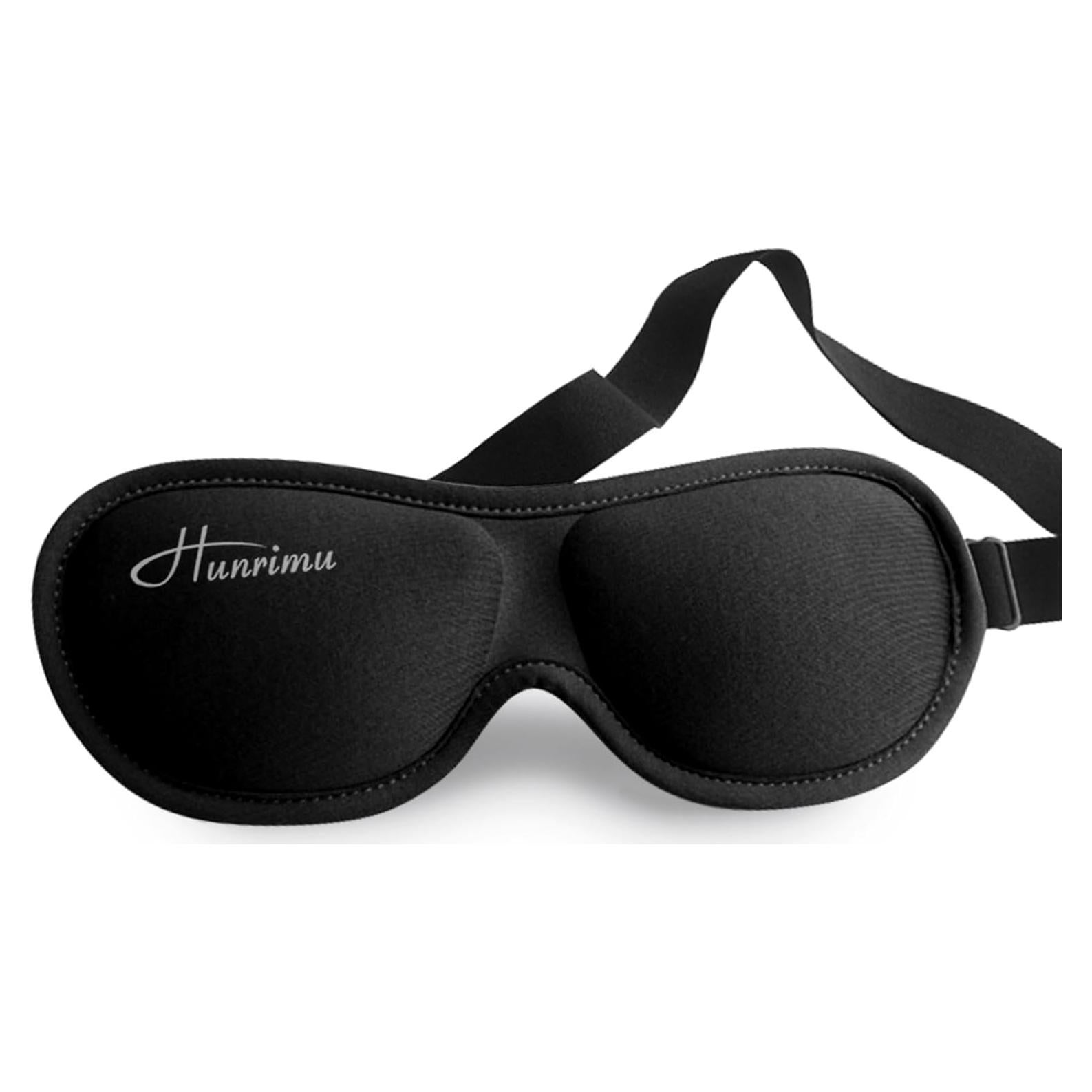 Máscara de Ojos 3D Hunrimu para Dormir y Viajar - Negro