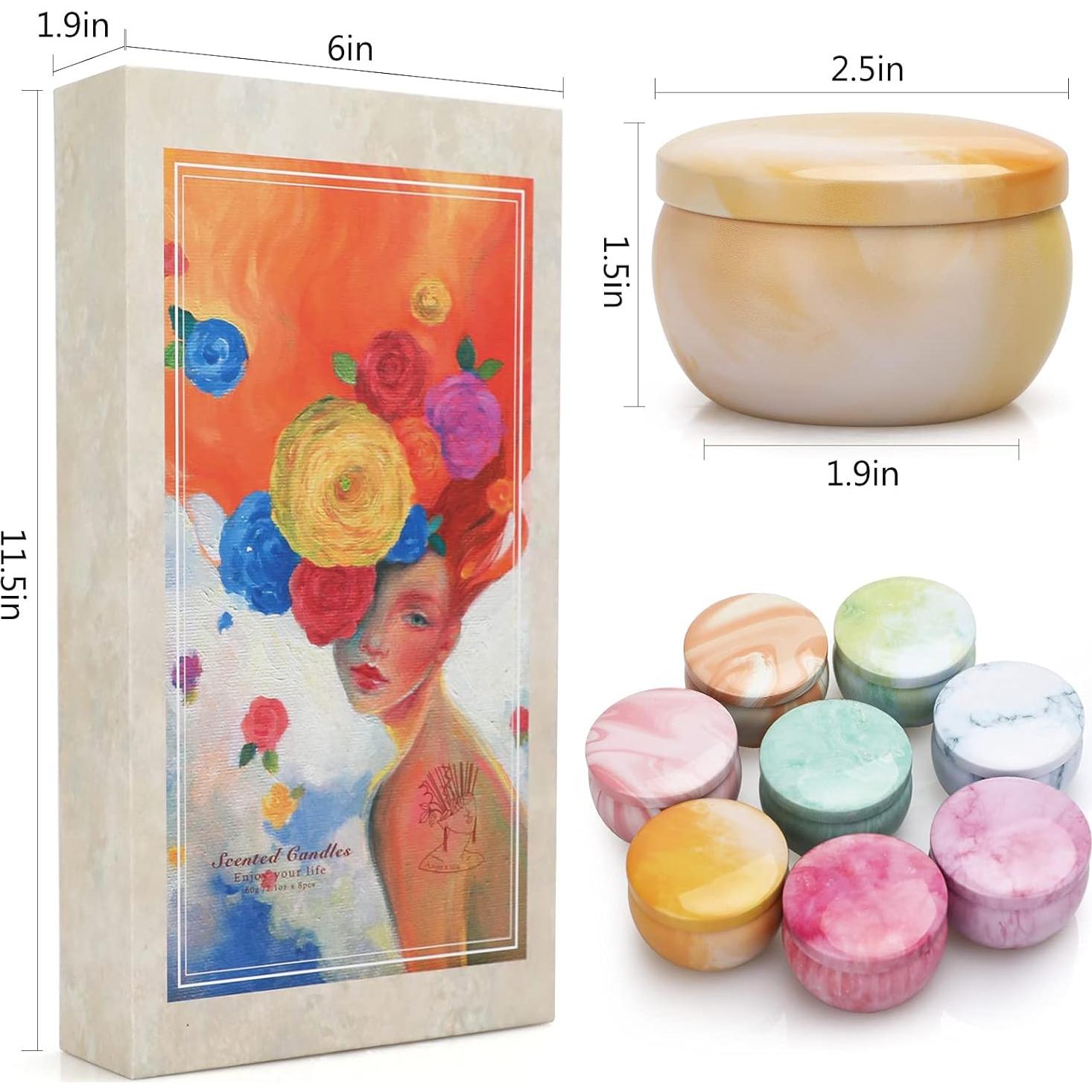 Set de 8 Velas Aromáticas NVGCX - Alivio del Estrés Floral