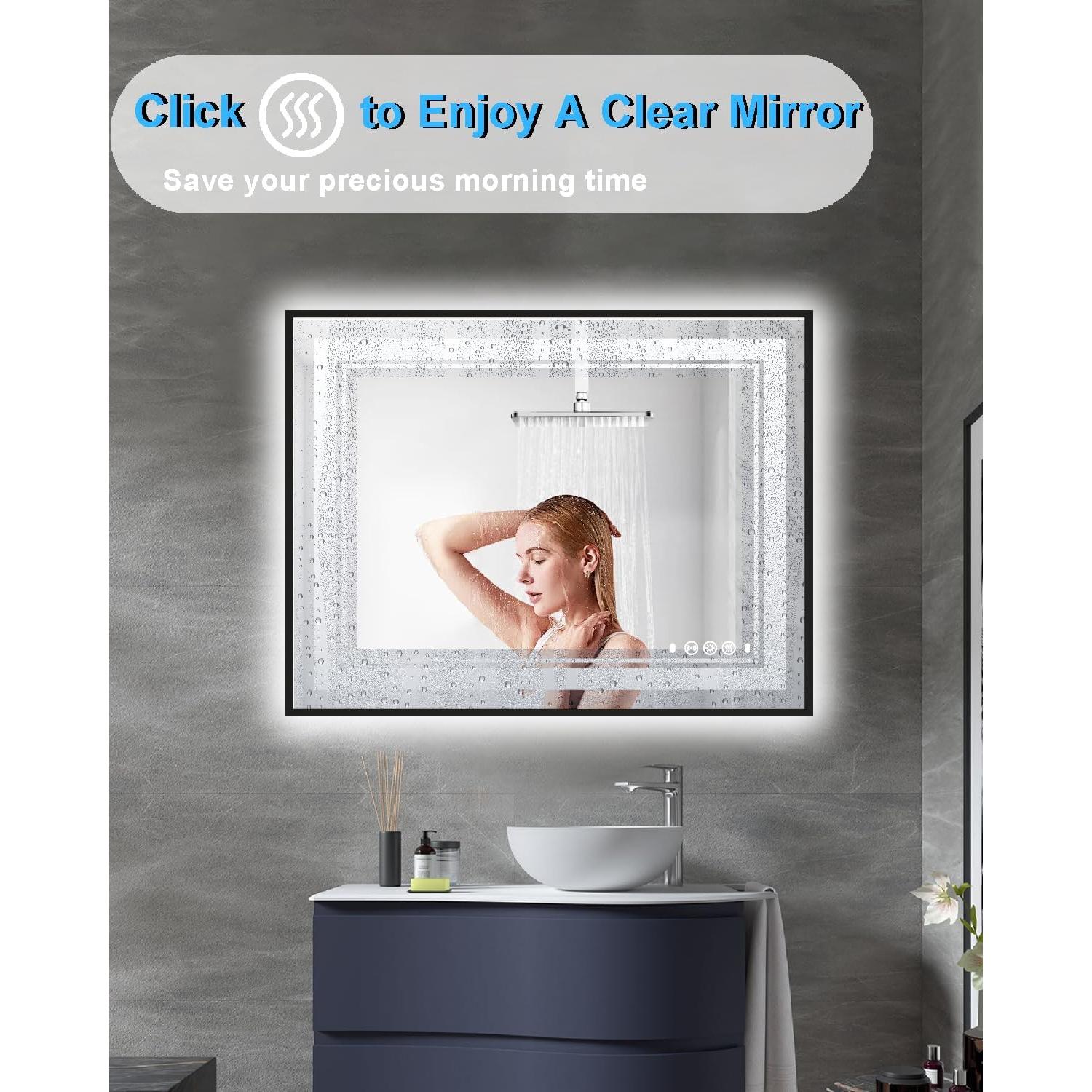 Espejo LED VIECHANRO 40x32" con Sensor de Movimiento y Antivaho