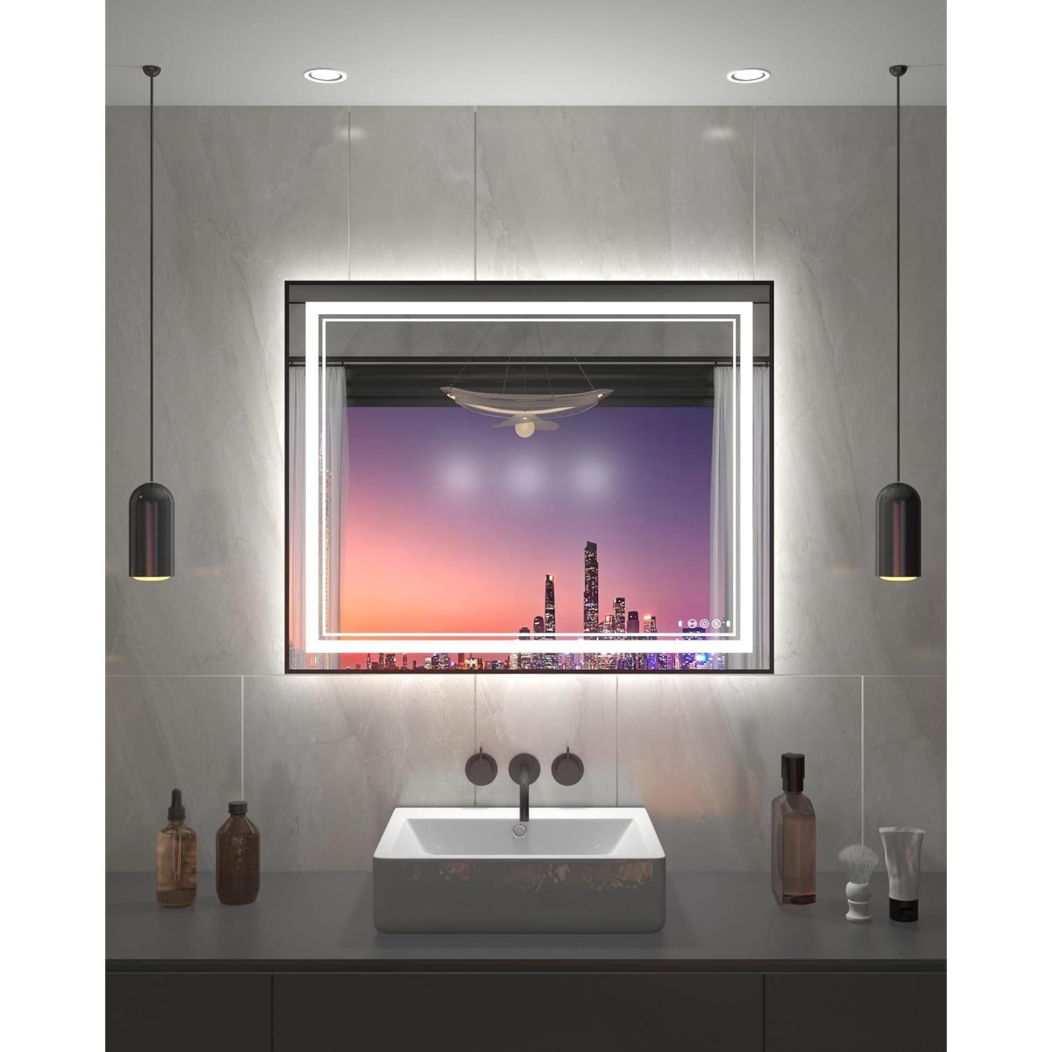 Espejo LED VIECHANRO 40x32" con Sensor de Movimiento y Antivaho