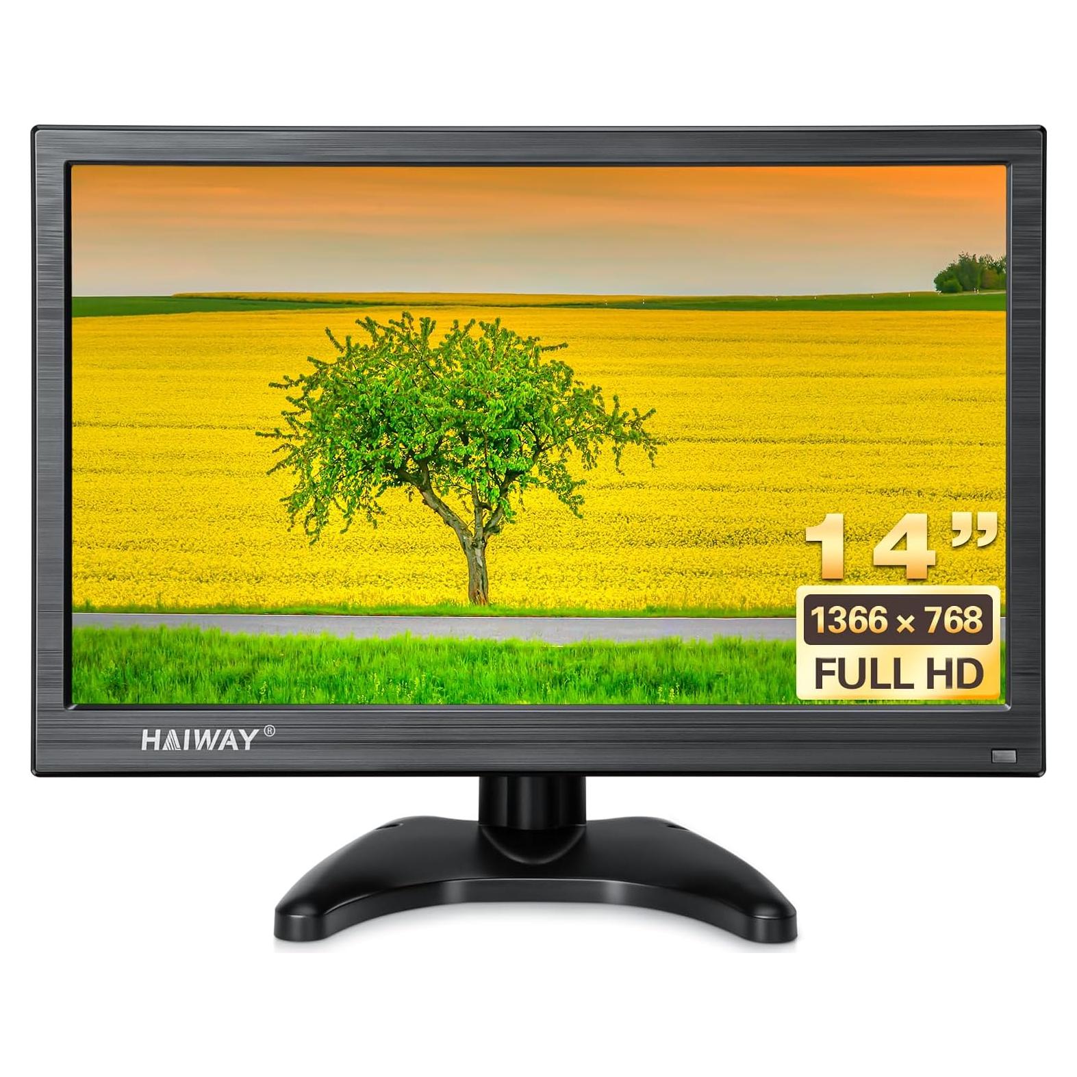 Monitor de Seguridad 14" Haiway HD 1366x768 HDMI VGA BNC