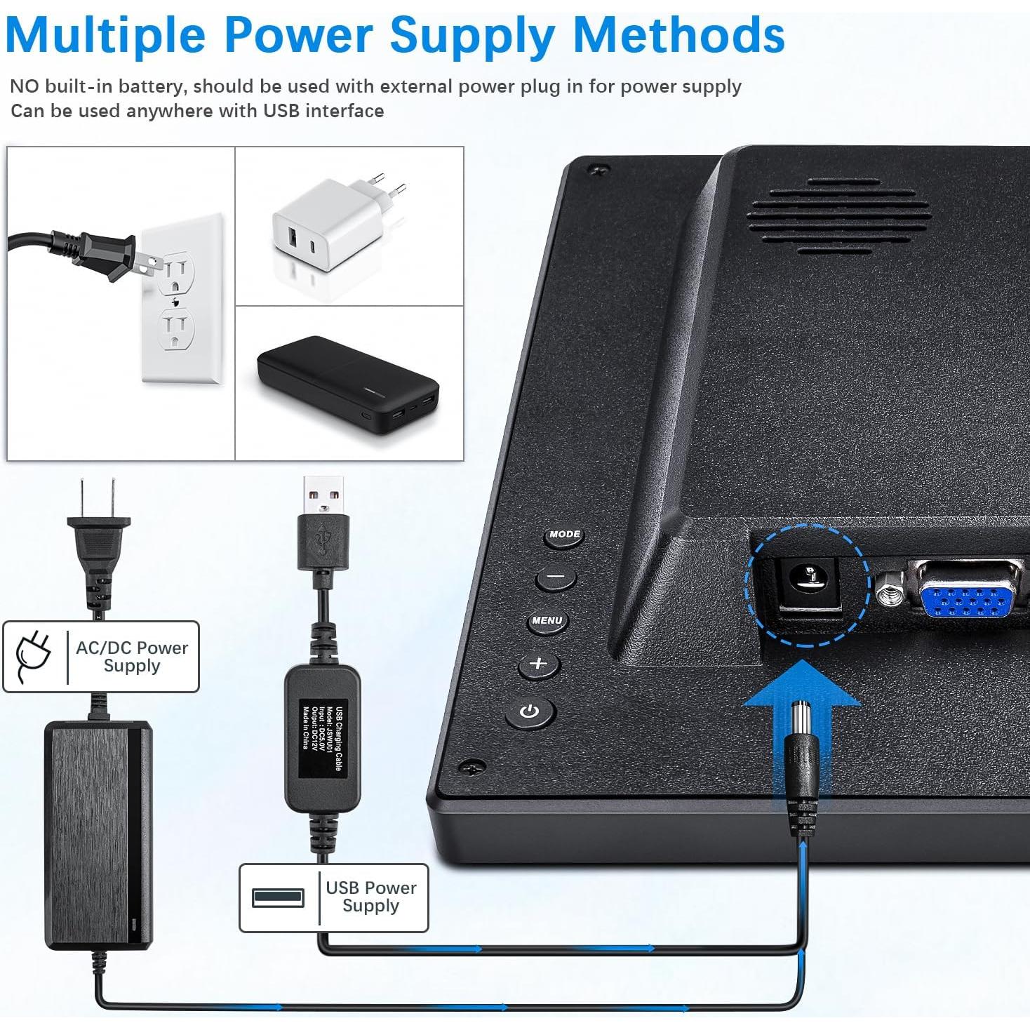Monitor de Seguridad 14" Haiway HD 1366x768 HDMI VGA BNC