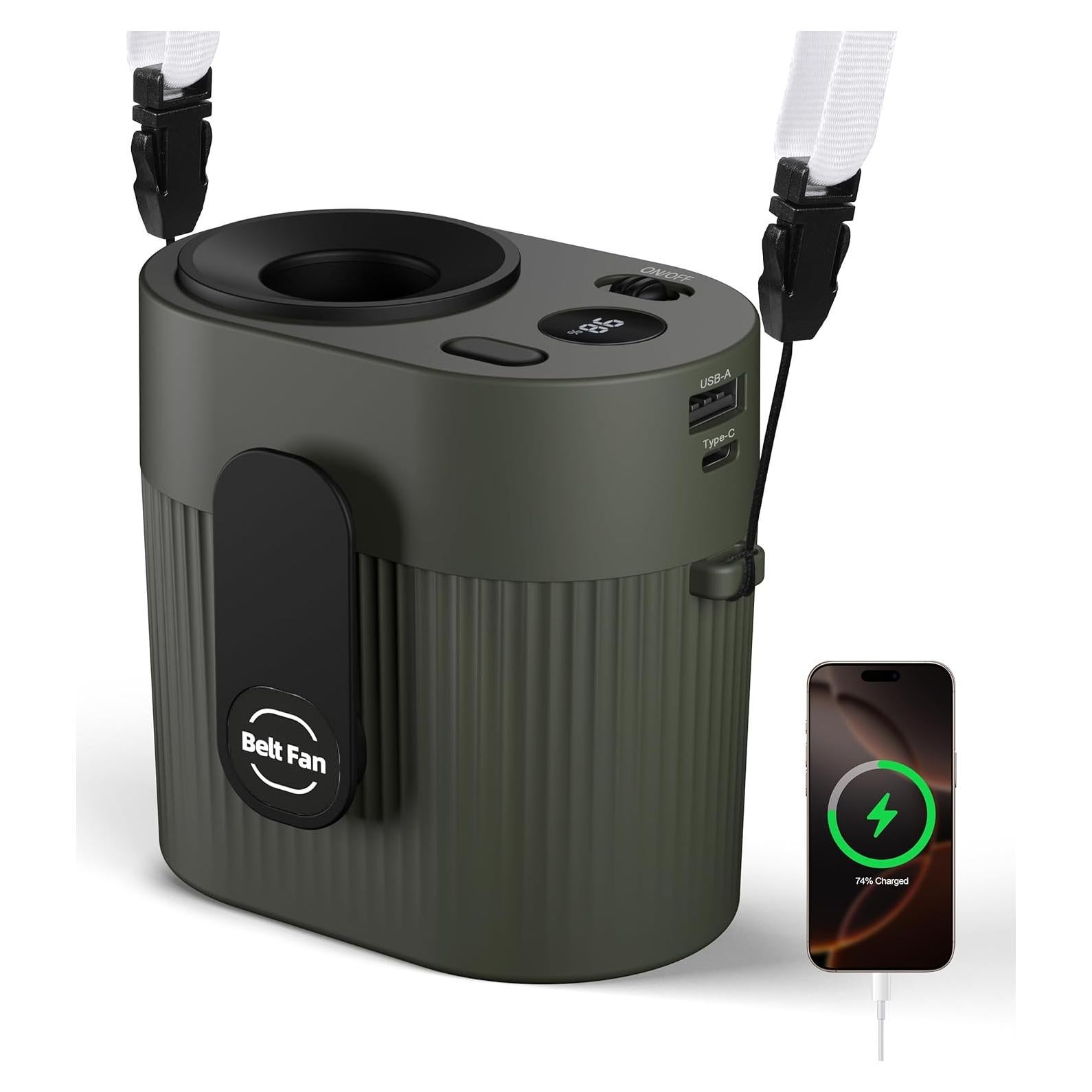 Ventilador Portátil Clip de Cintura CIVPOWER 8000mAh Turbo 5 Velocidades