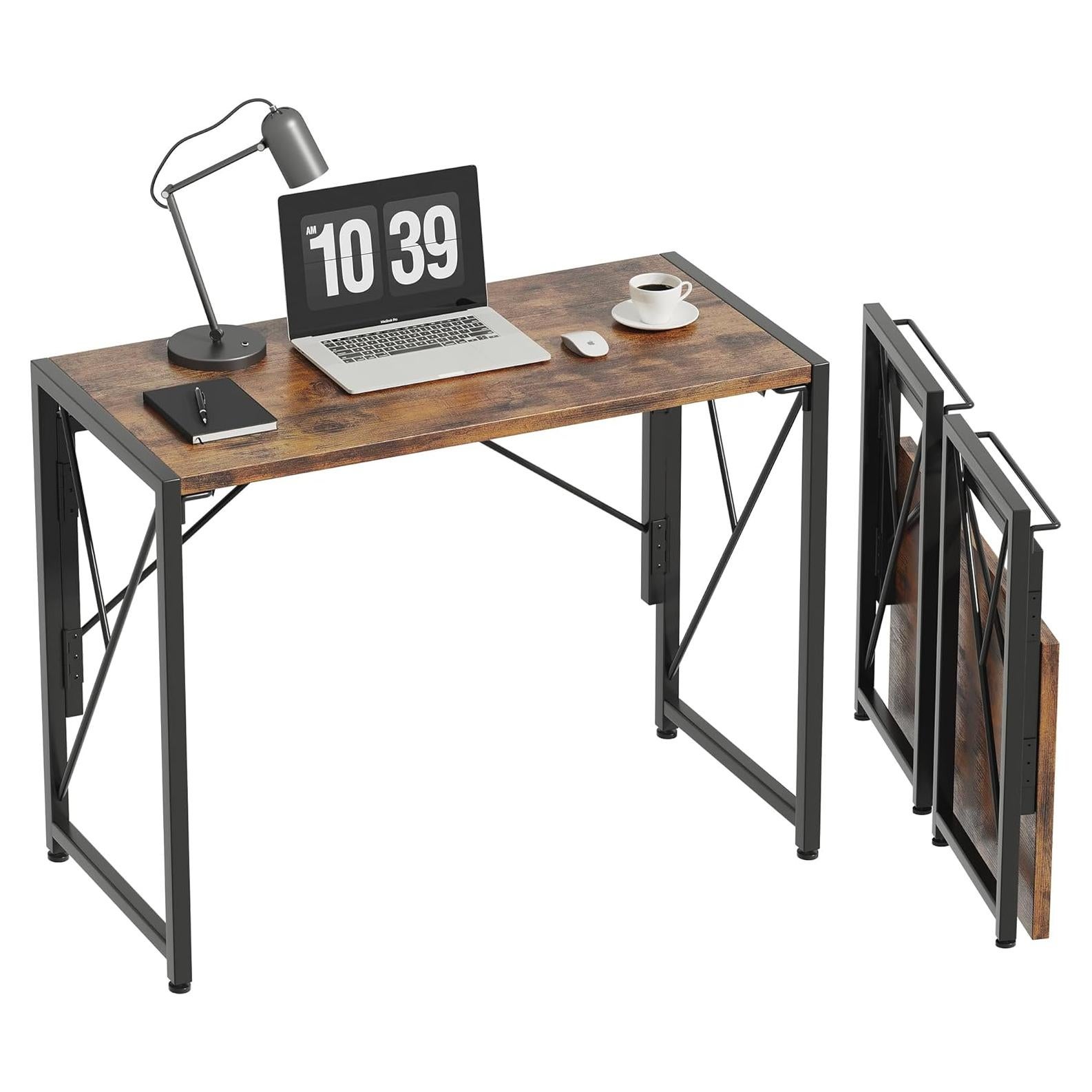 Escritorio Plegable Homeiju KJ7011 80 cm Marrón para Oficina