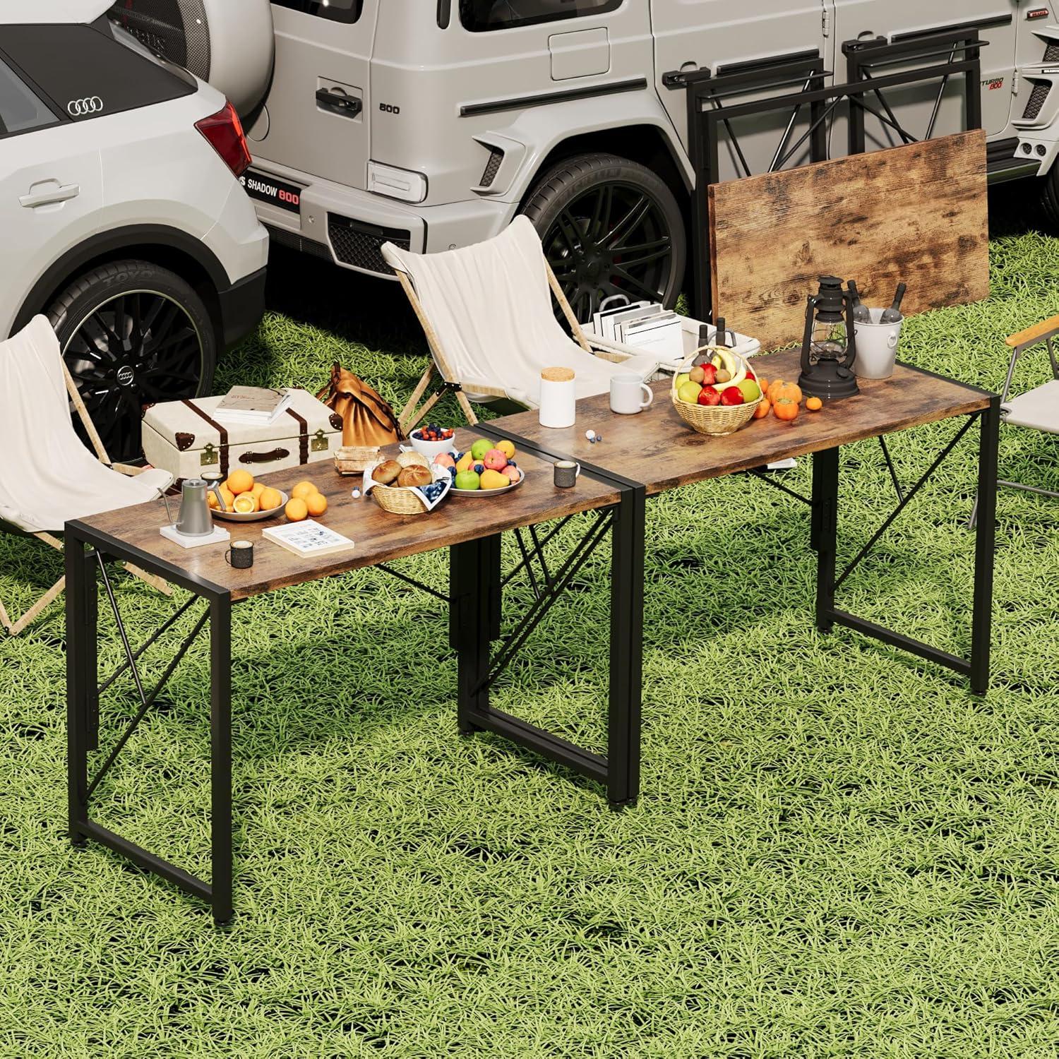 Escritorio Plegable Homeiju KJ7011 80 cm Marrón para Oficina