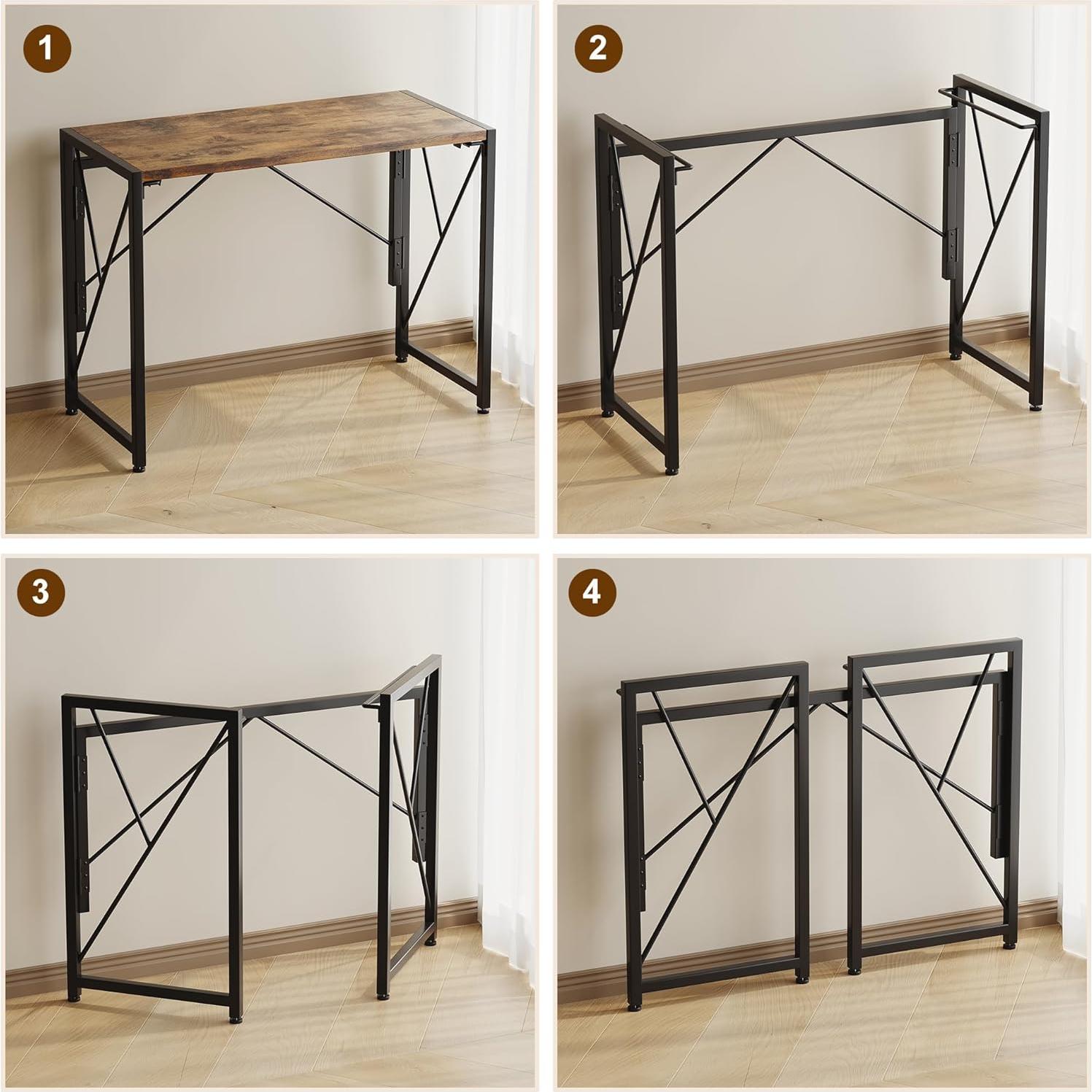 Escritorio Plegable Homeiju KJ7011 80 cm Marrón para Oficina