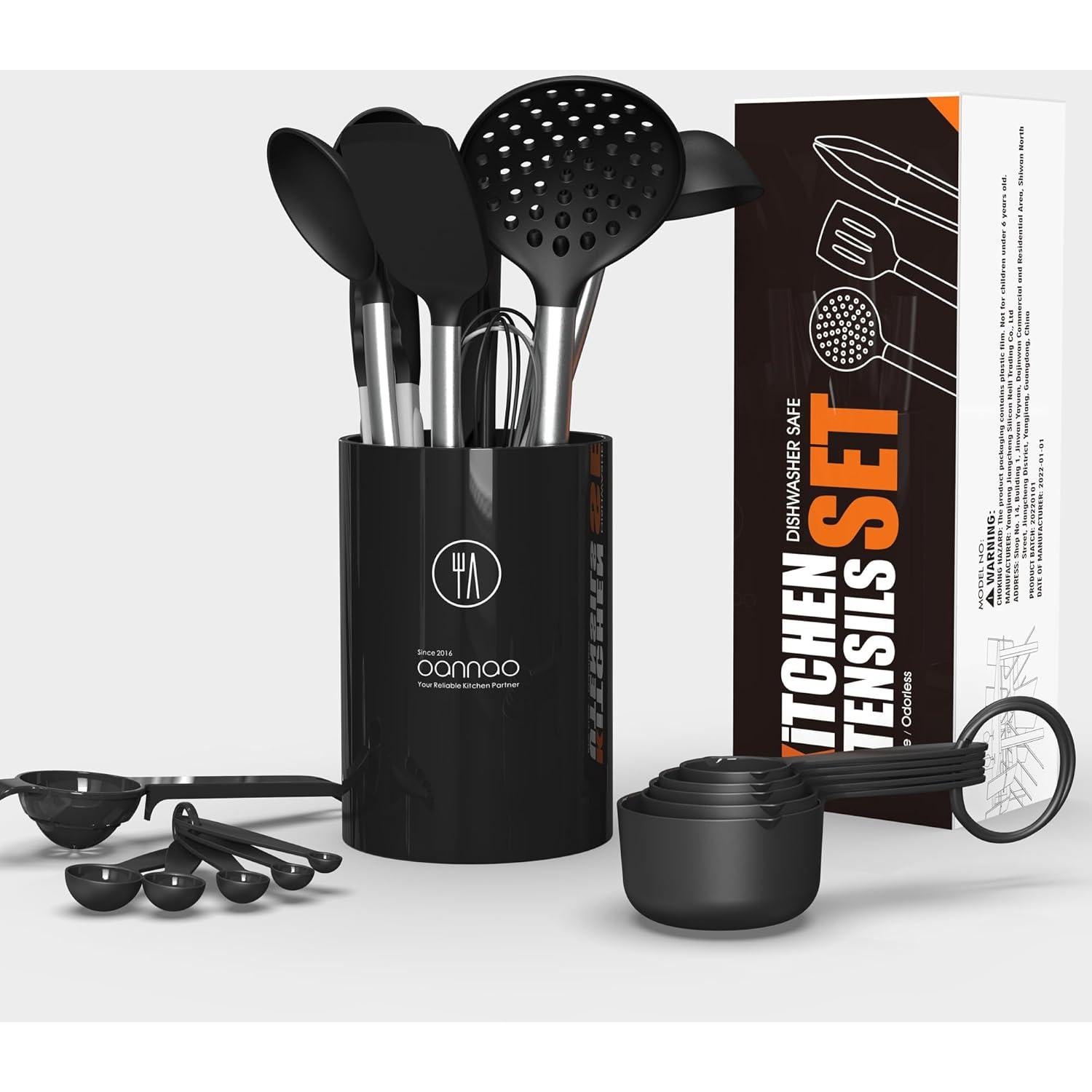 Juego de Utensilios de Cocina de Silicona Oannao 18 Piezas