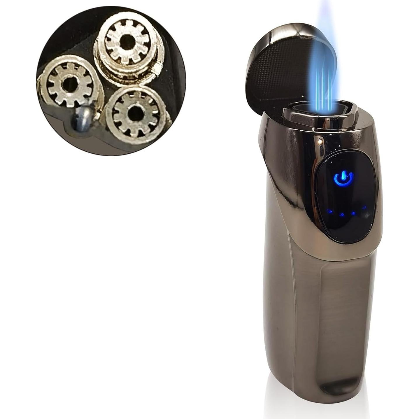 Encendedor Electrónico USB JOBON Minimalista Niquel Negro