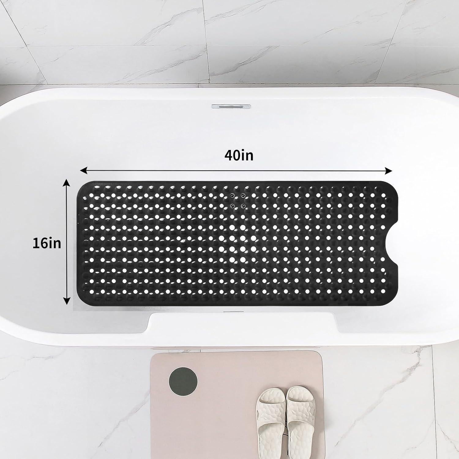 Alfombra de Baño Antideslizante FLMHT 101.6x40.6cm Negra