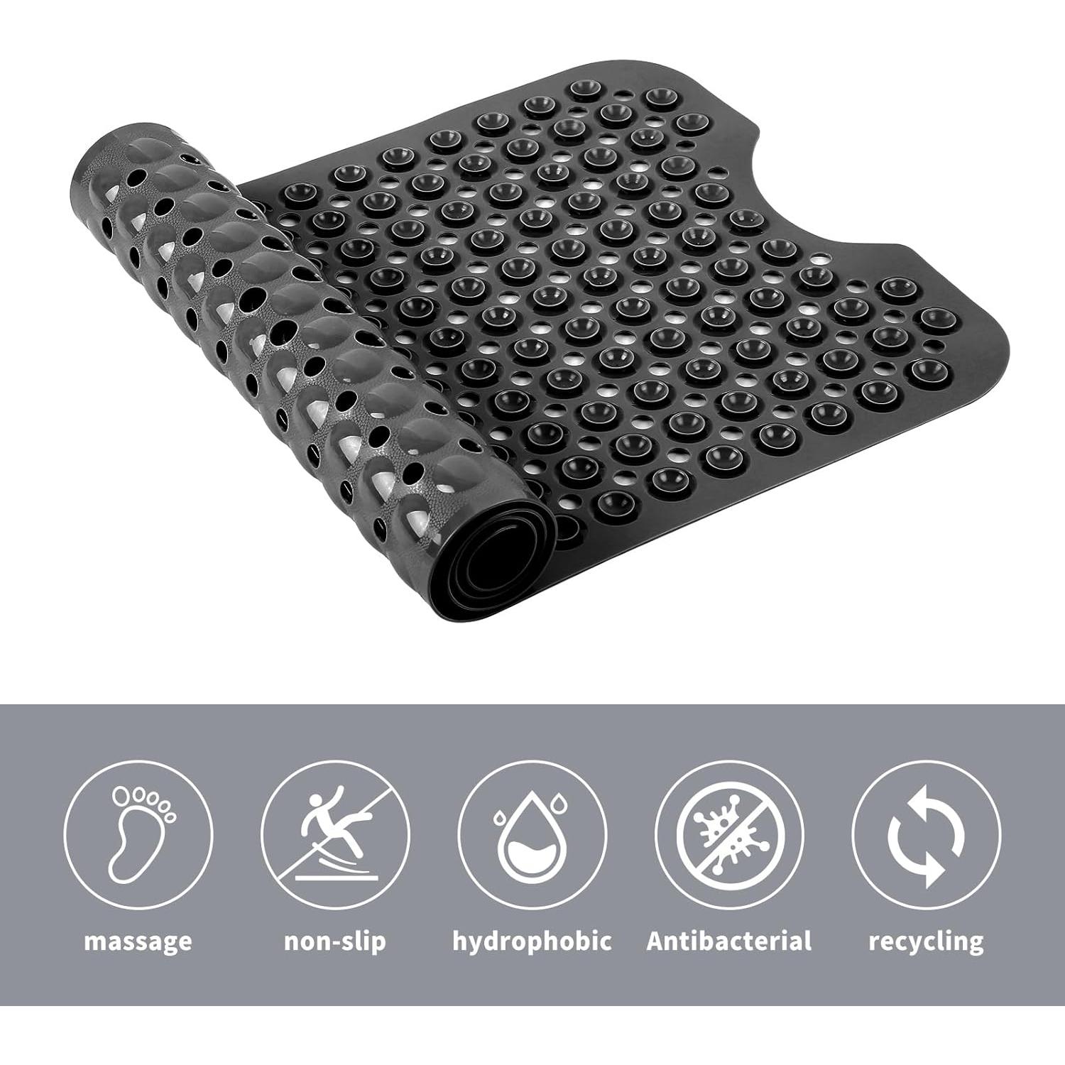 Alfombra de Baño Antideslizante FLMHT 101.6x40.6cm Negra