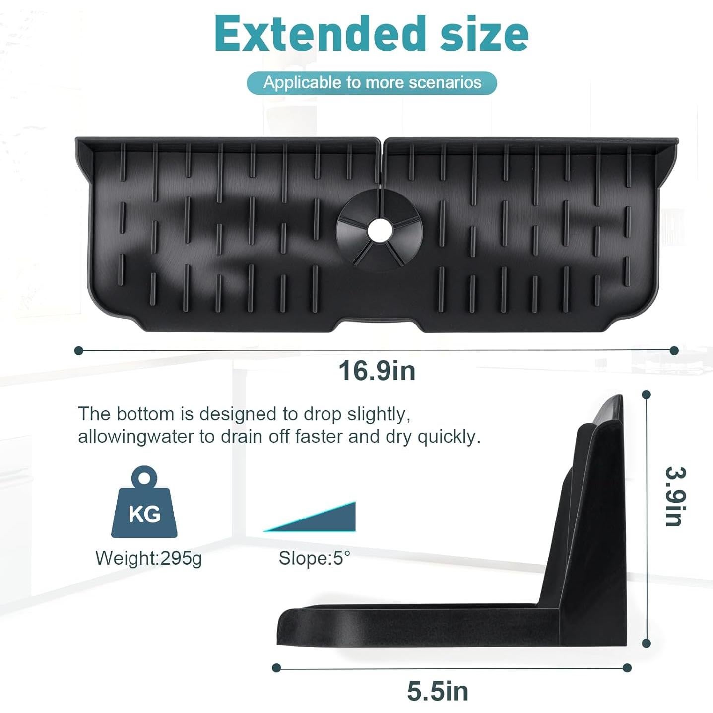 Organizador de Drenaje Automático HZHZMOR de Silicona Negro