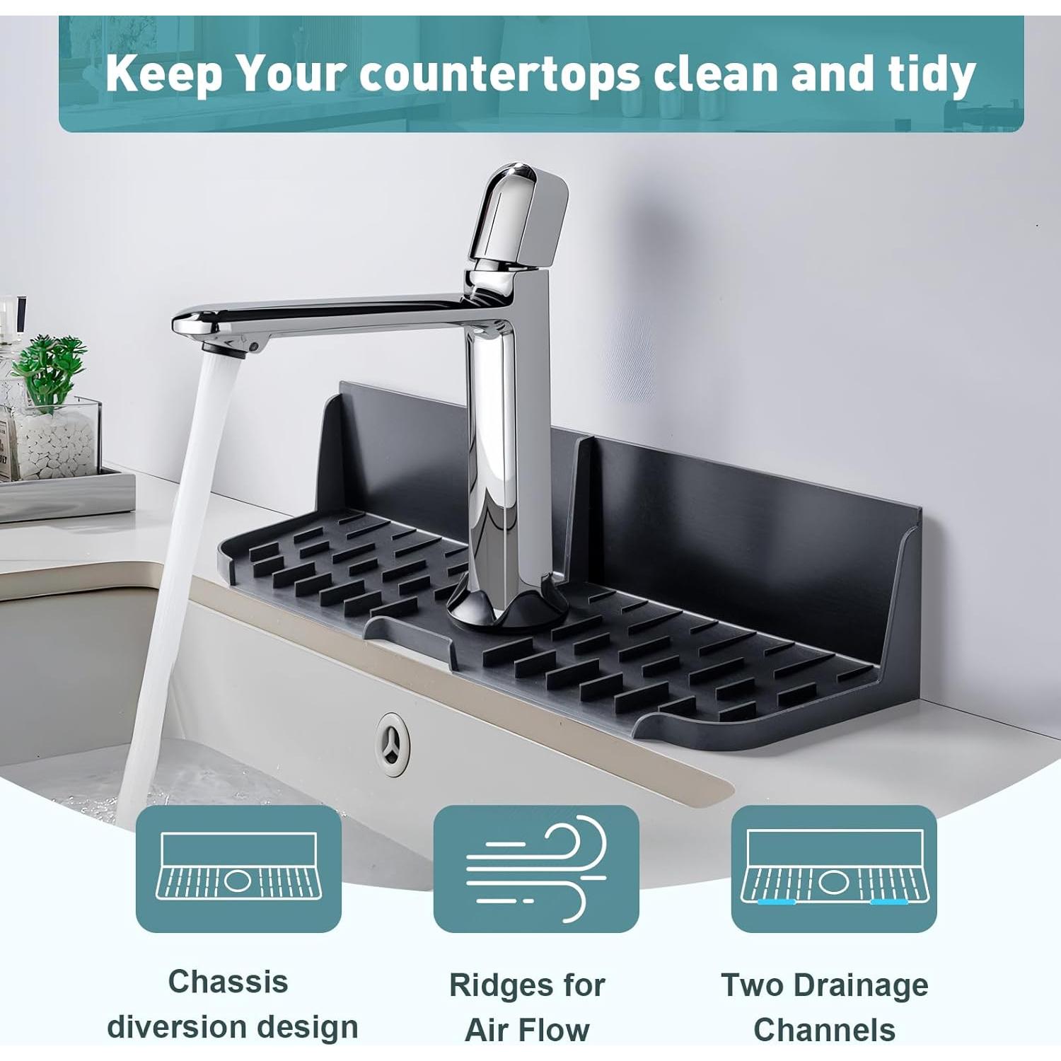 Organizador de Drenaje Automático HZHZMOR de Silicona Negro