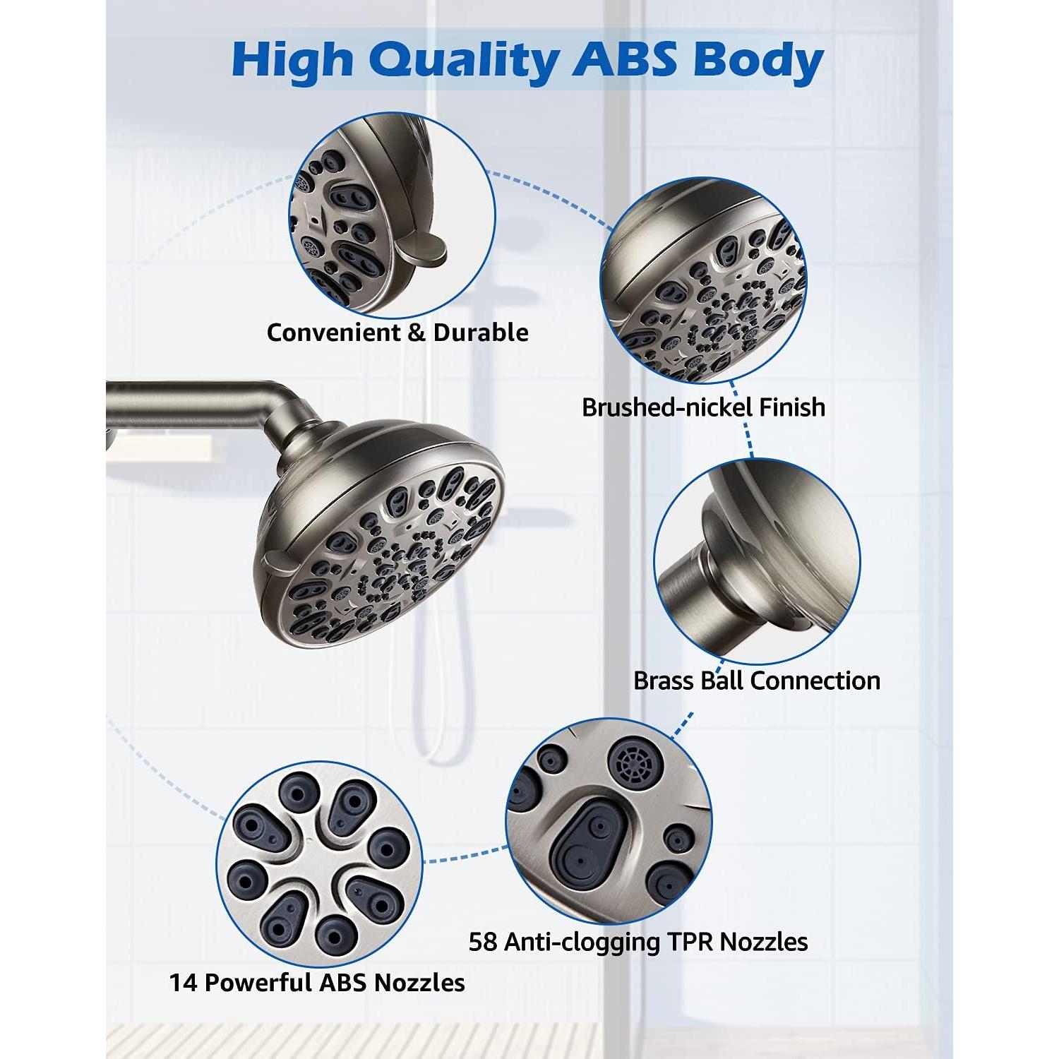 Cabezal de Ducha de Alta Presión VMASSTONE 4.7" 7 Modos