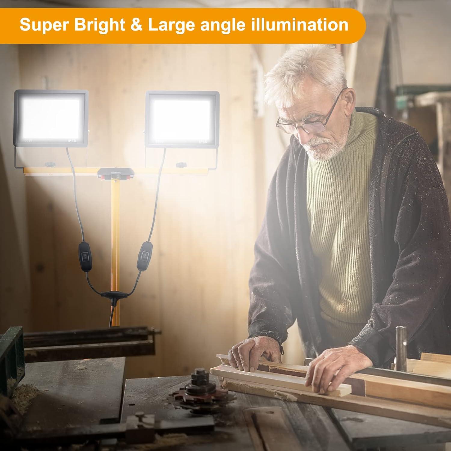 Luz de Trabajo LED 100W ORHOMELIFE 10000 Lumen IP66 Ajustable