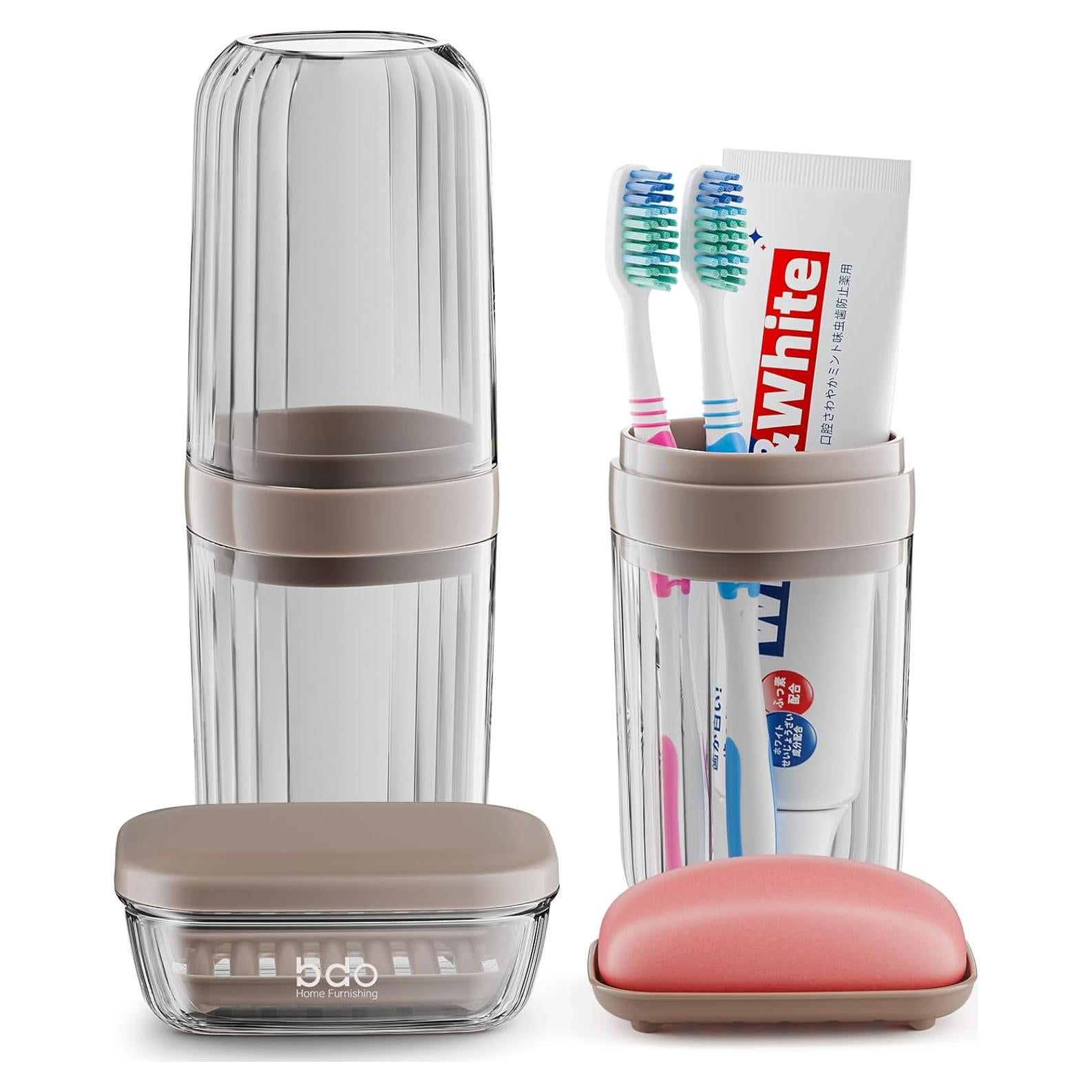 Estuche de Jabón y Cepillo de Dientes VITVITI 20 cm Café Oscuro